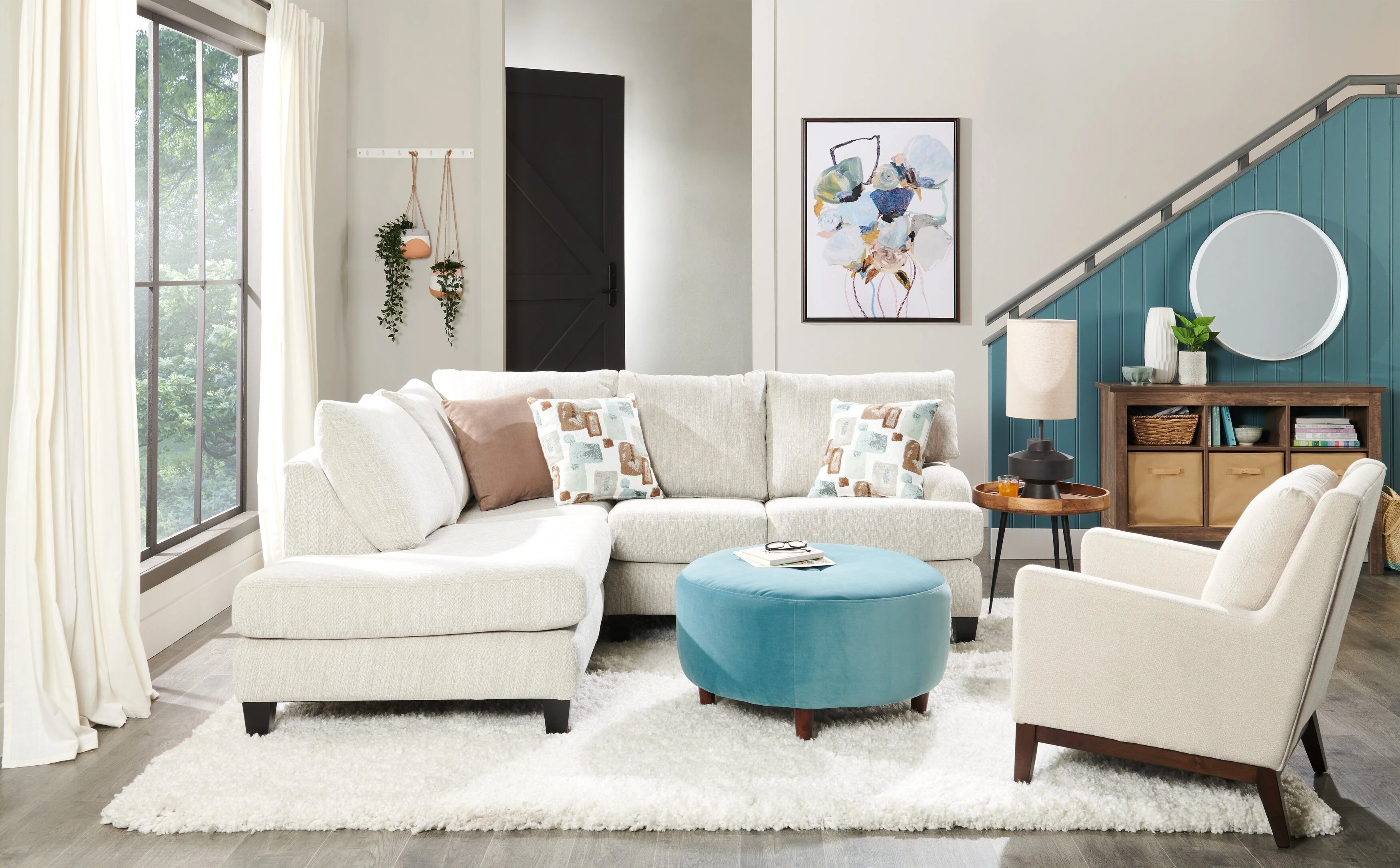 Abby 2-Piece Chenille Left-Facing Sectional - Linen - Image 5