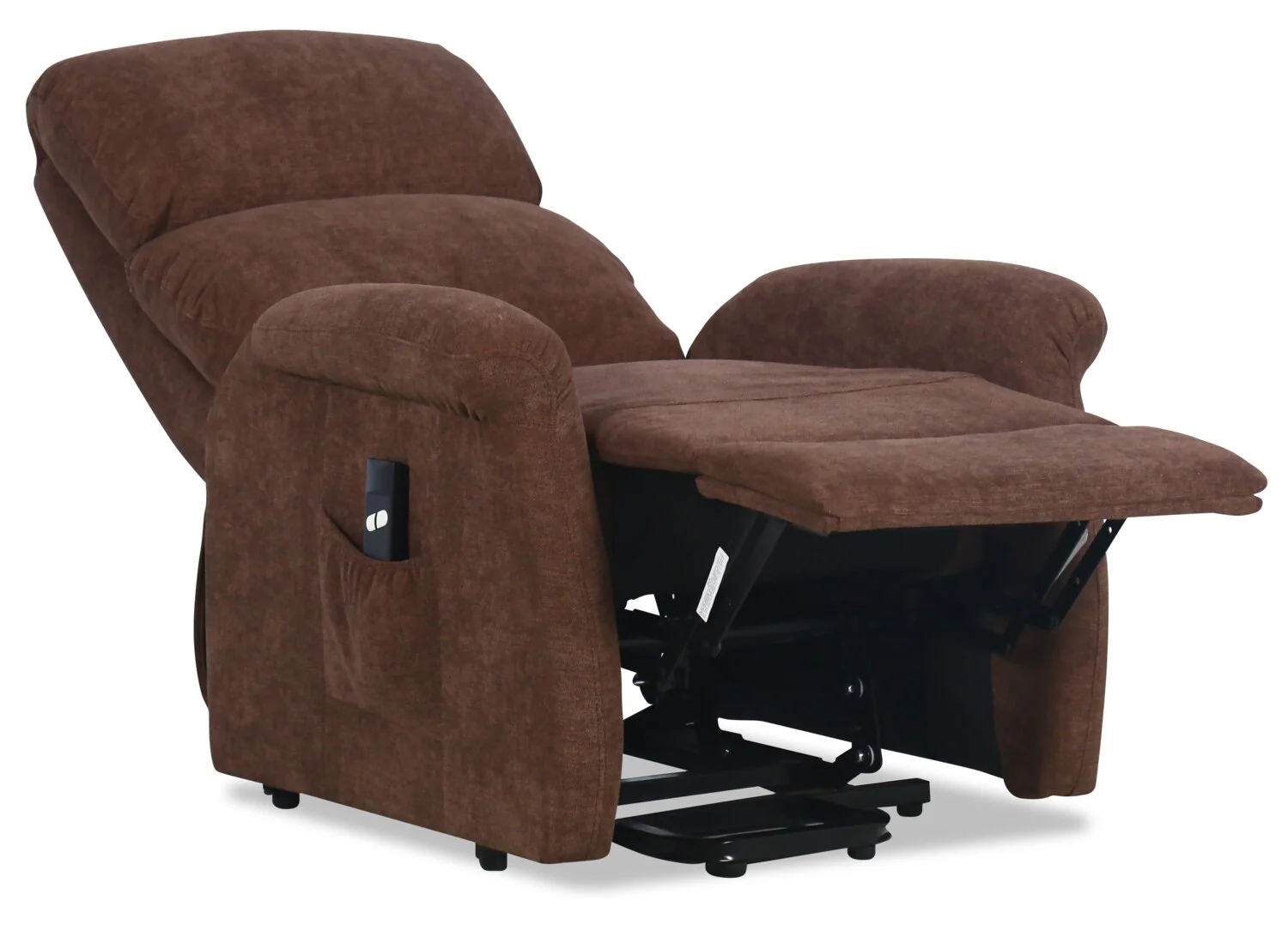 Agosto Chenille Power Lift Reclining Chair - Chocolate - Image 3