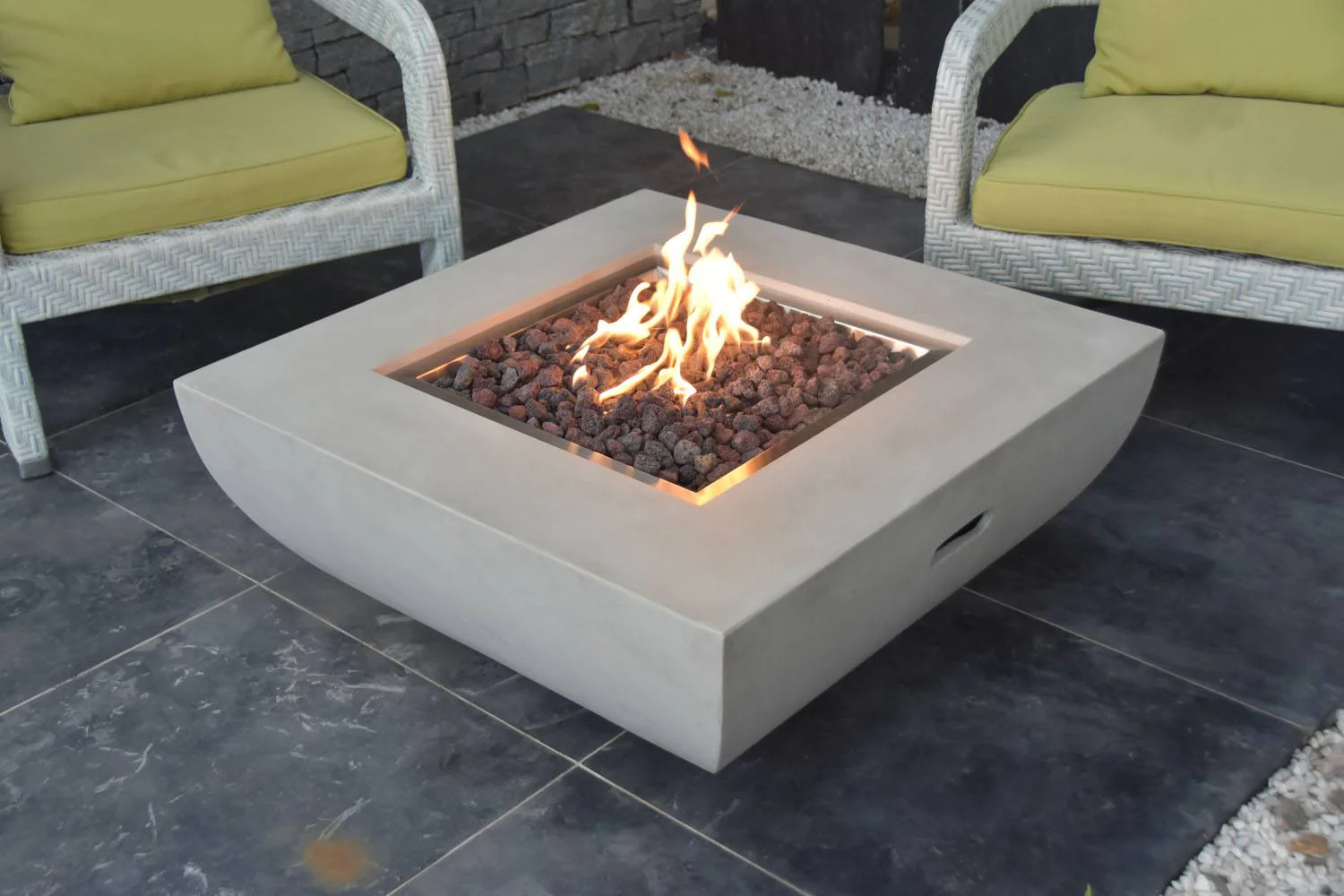 Agung Concrete Lava Stone Fire Table - Natural Gas - Image 2