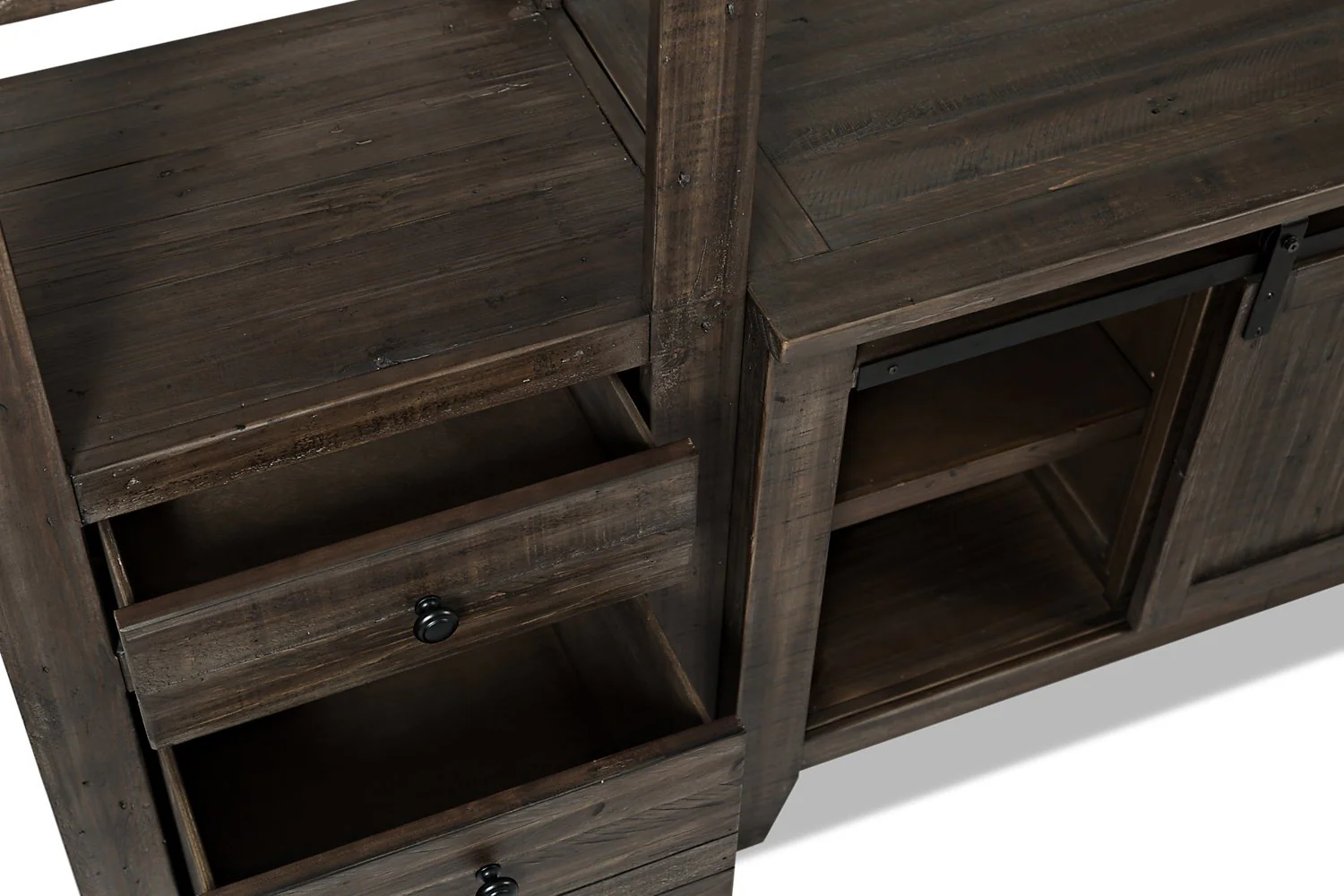 Ahna Barn-Door 3-Piece Entertainment Centre with 60" TV Opening - Brown - Image 6