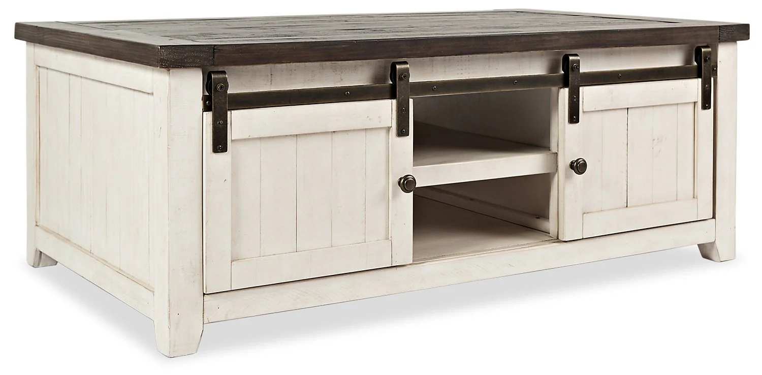 Ahna Barn Door Coffee Table - White