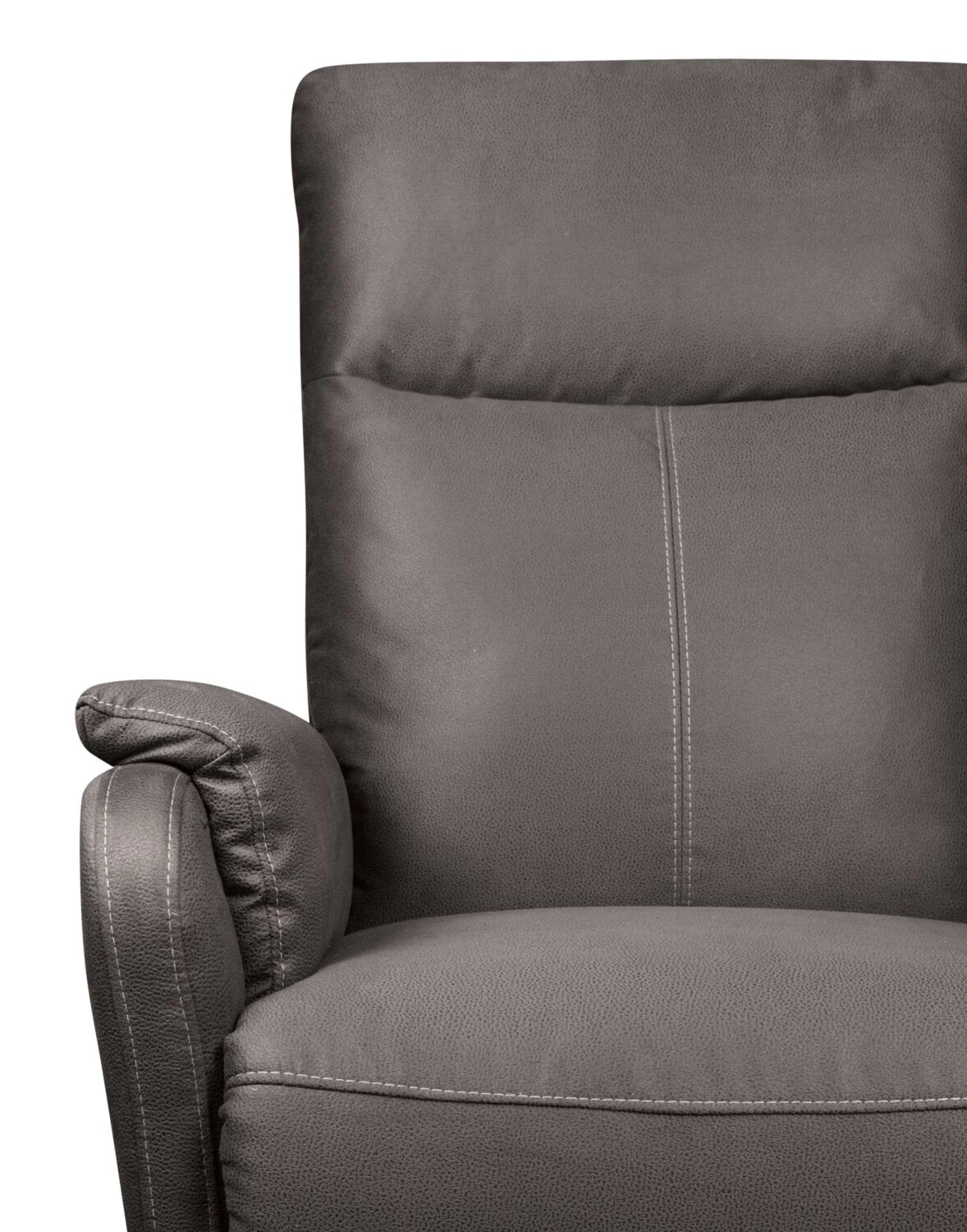 Alger Faux Suede Power Recliner - Dark Grey - Image 5