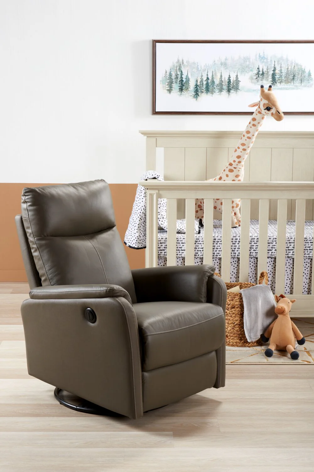 Alger Faux Suede Power Recliner - Dark Grey - Image 7