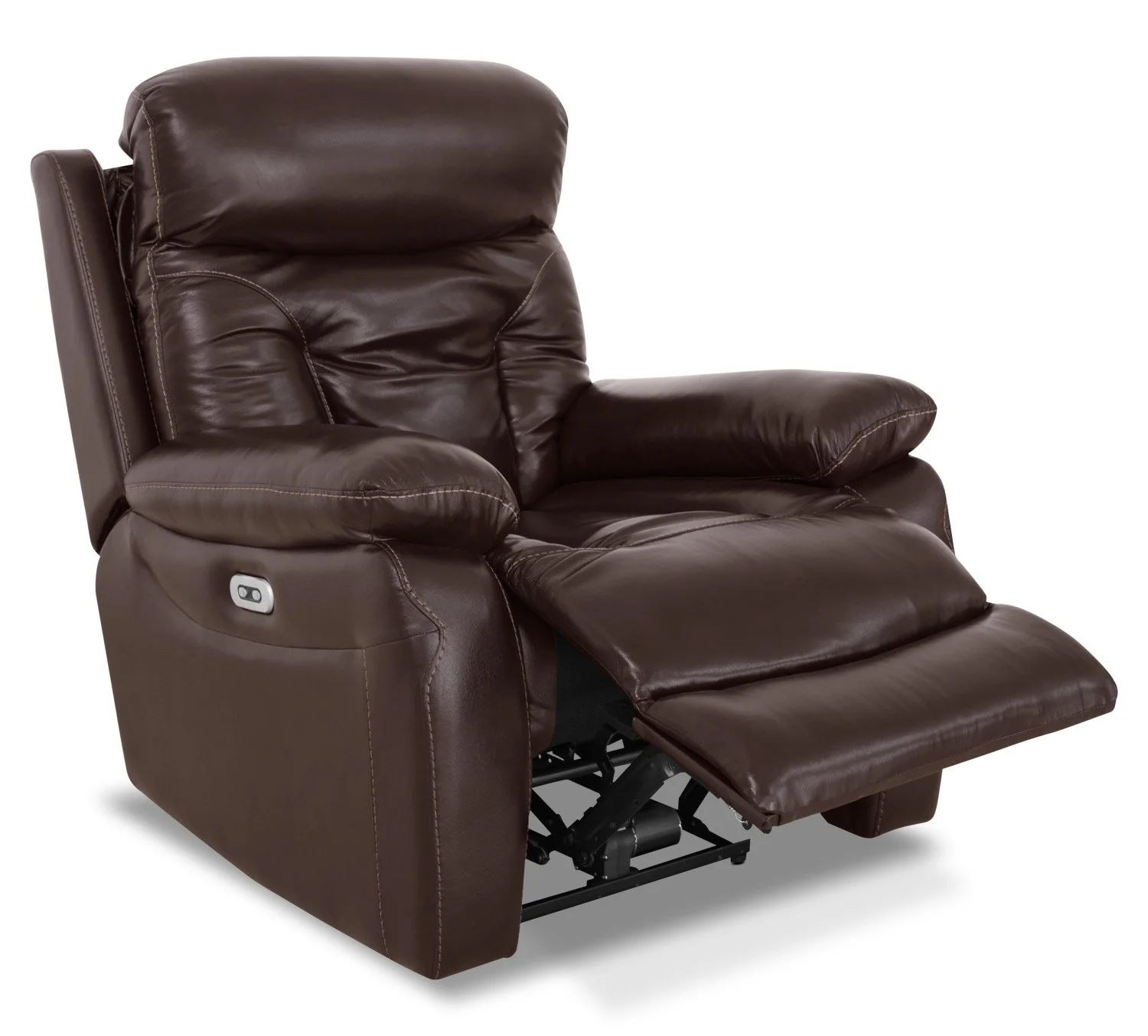 Allence Genuine Leather Power Reclining Chair - Brown - Image 3