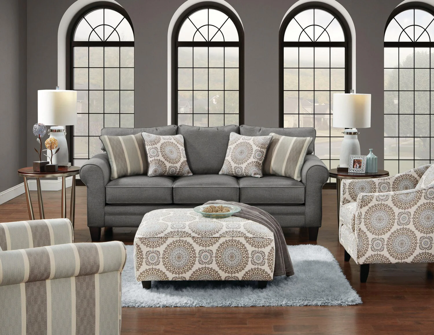 Amara Fabric Ottoman - Twilight - Image 6