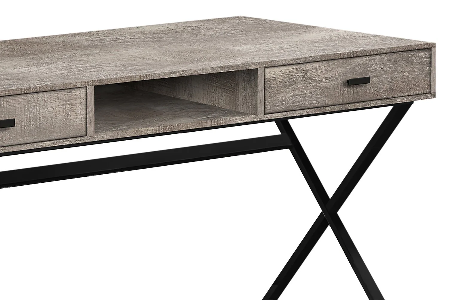 Apolydor Reclaimed Wood-Look Desk - Taupe - Image 2
