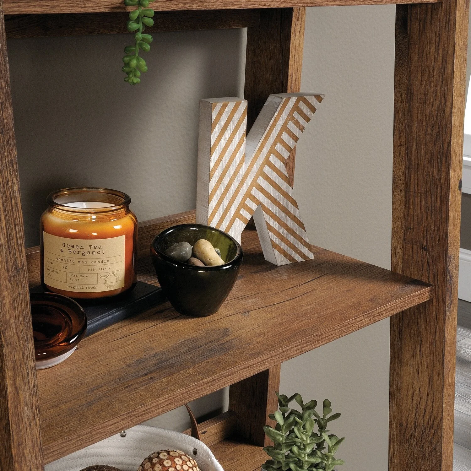 Arboga Ladder Style Bookcase - Vintage Oak - Image 4