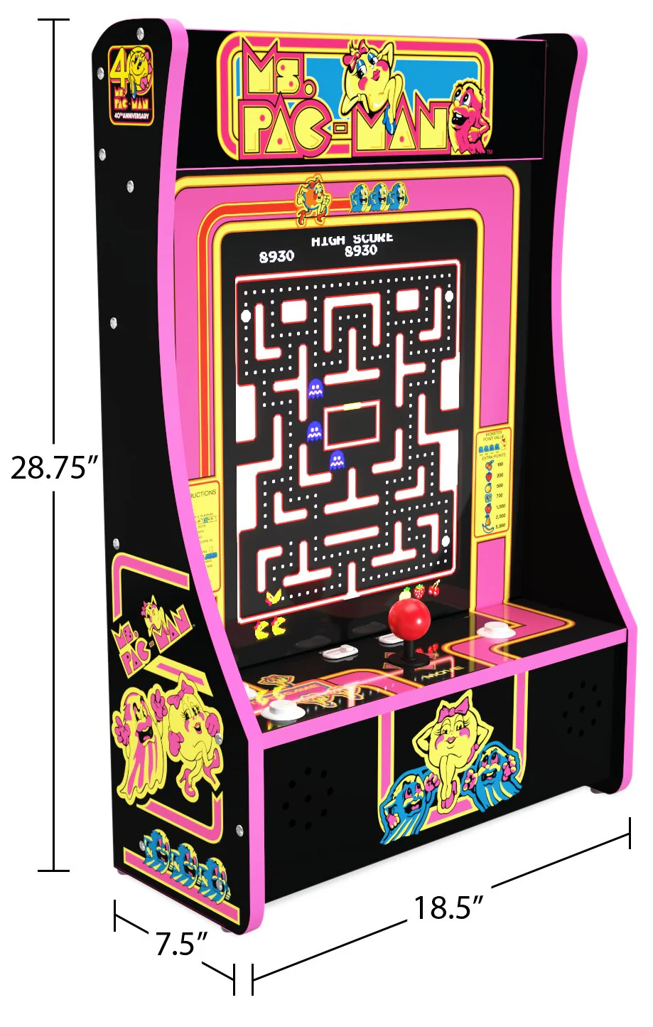Arcade1up Ms. PAC-MAN™ Portable Partycade 40th Anniversary Edition - Image 6