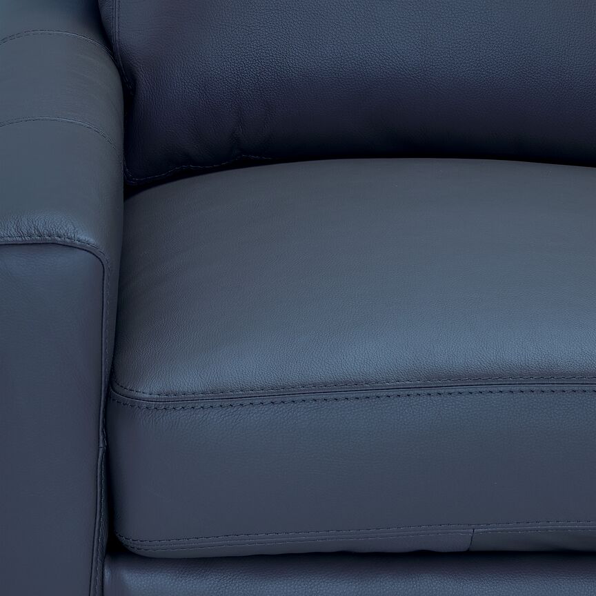 Arcadia Leather Chair - Navy - Image 3