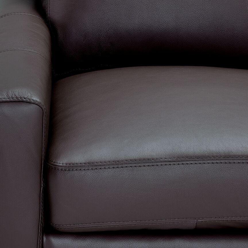 Arcadia Leather Sofa and Chair Set - Mocha - Image 4