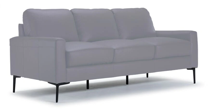 Arcadia Leather Sofa and Loveseat Set - Silver Grey - Image 2