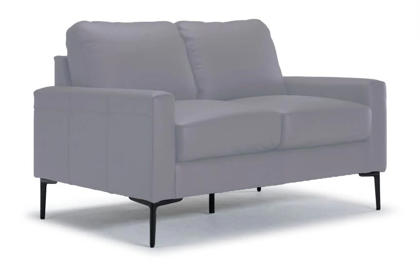 Arcadia Leather Sofa and Loveseat Set - Silver Grey - Image 3