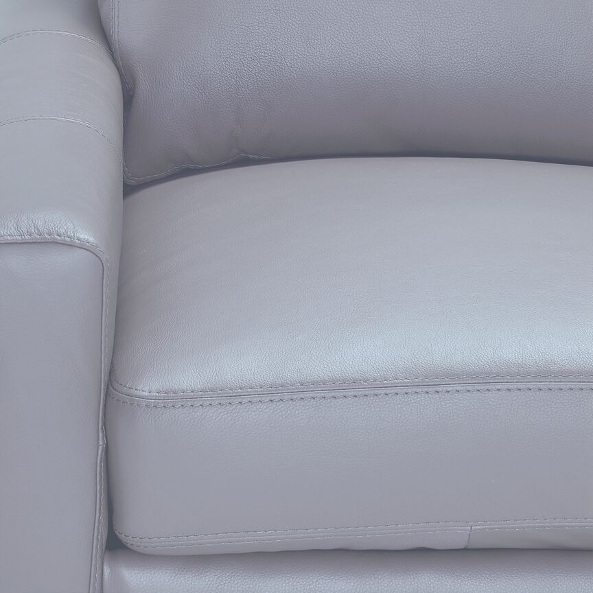 Arcadia Leather Sofa and Loveseat Set - Silver Grey - Image 4
