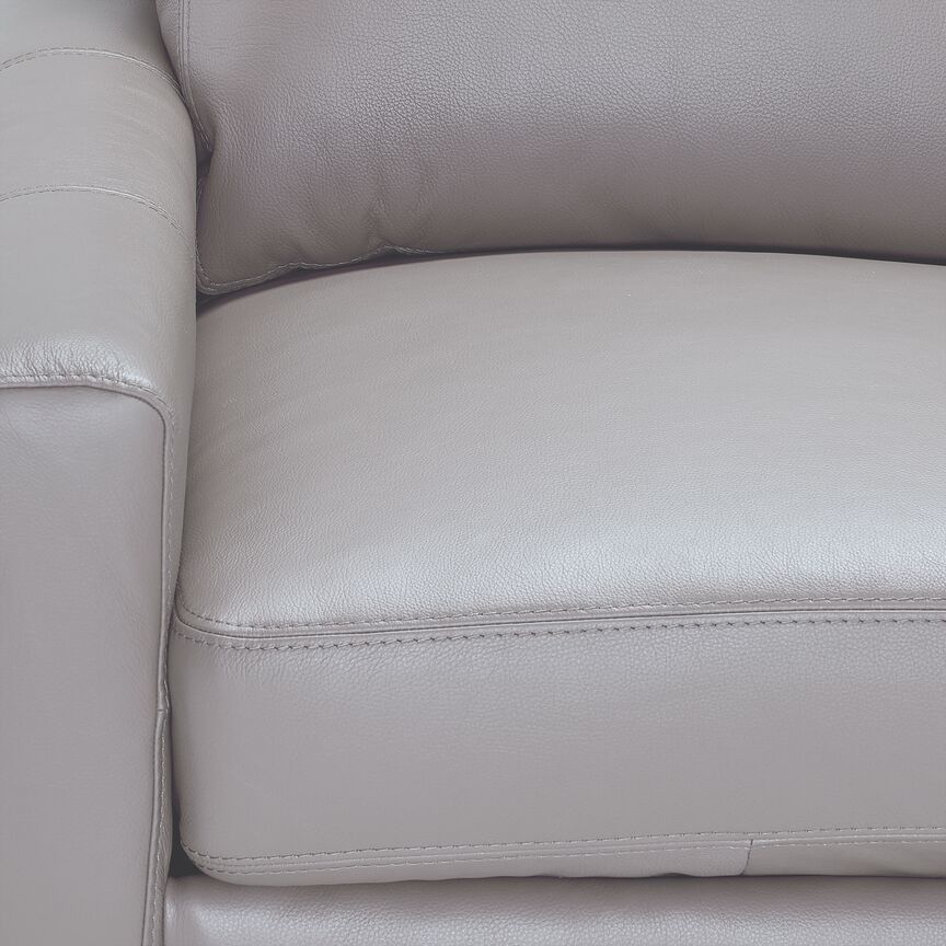 Arcadia Leather Sofa, Loveseat and Chair Set - Cloud Grey - Image 5