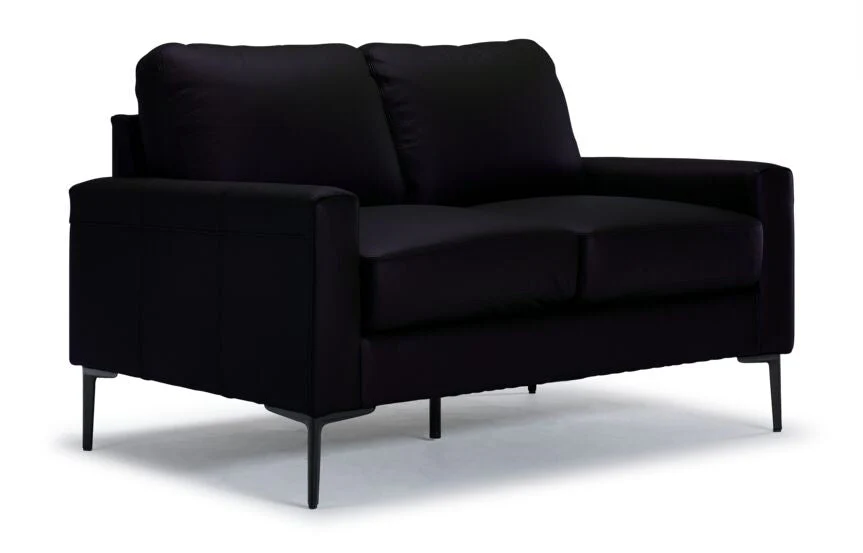 Arcadia Leather Sofa, Loveseat and Chair Set - Raven - Image 3