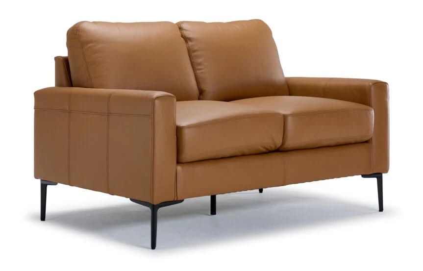 Arcadia Leather Sofa, Loveseat and Chair Set - Saddle - Image 3