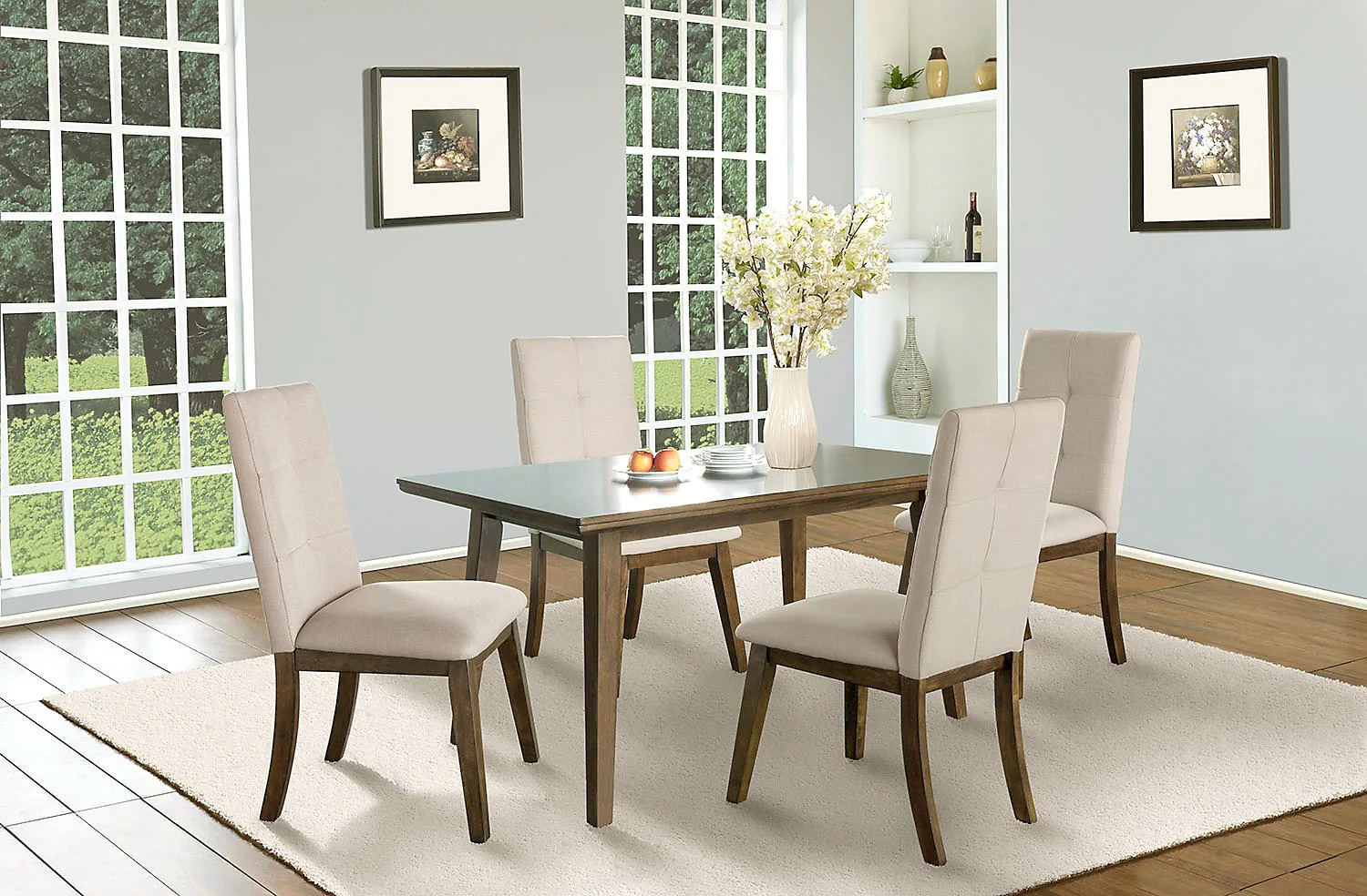 Argyle 5-Piece Dining Set - Beige - Image 2