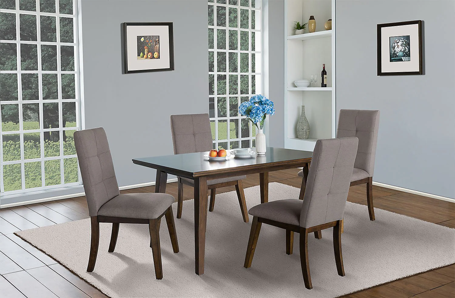 Argyle 5-Piece Dining Set - Brown - Image 2