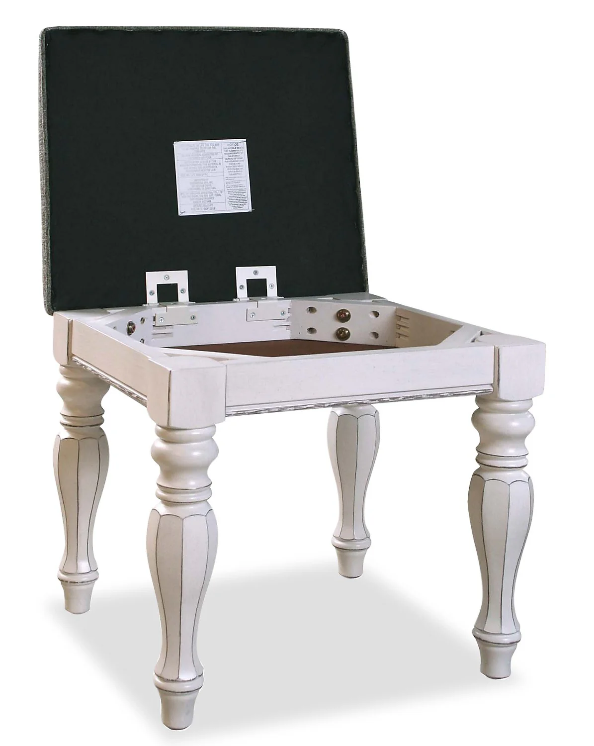Aurelia 3-Piece Vanity Set with Lift-Top Stool - Antique White - Image 7