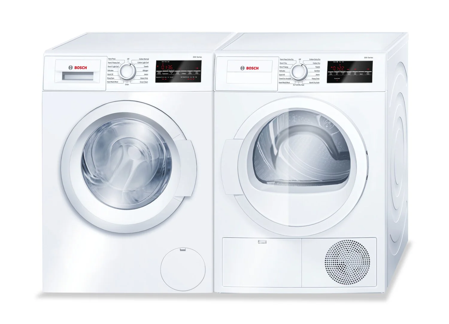 Bosch 300 Series 2.2 Cu. Ft. Front-Load Washer and 4 Cu. Ft. Condensation Dryer - WGA12400/WTG86403 - Image 2
