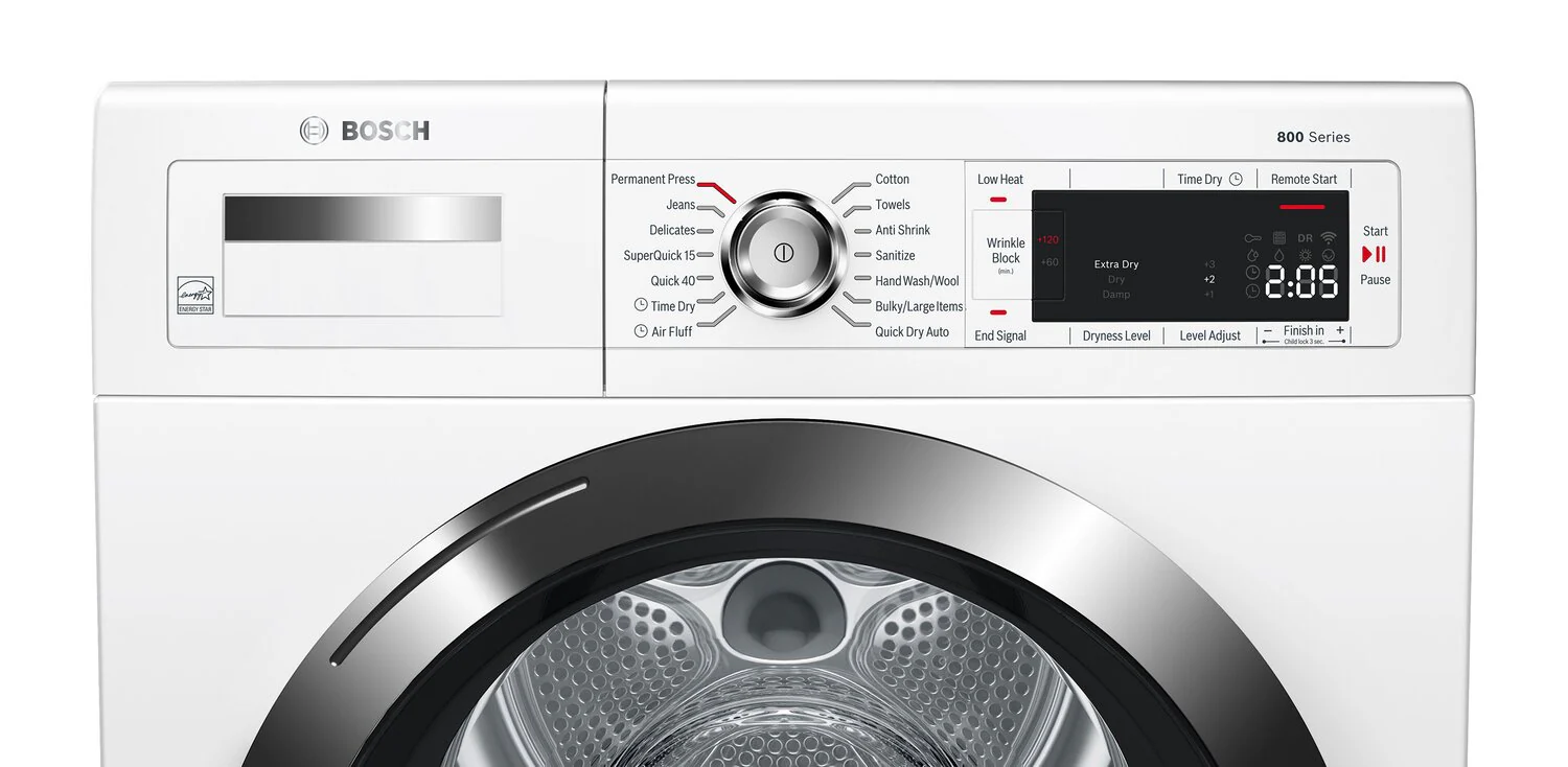 Bosch 800 Series 4 Cu. Ft. Compact Condensation Dryer - WTG865H4UC - Image 3