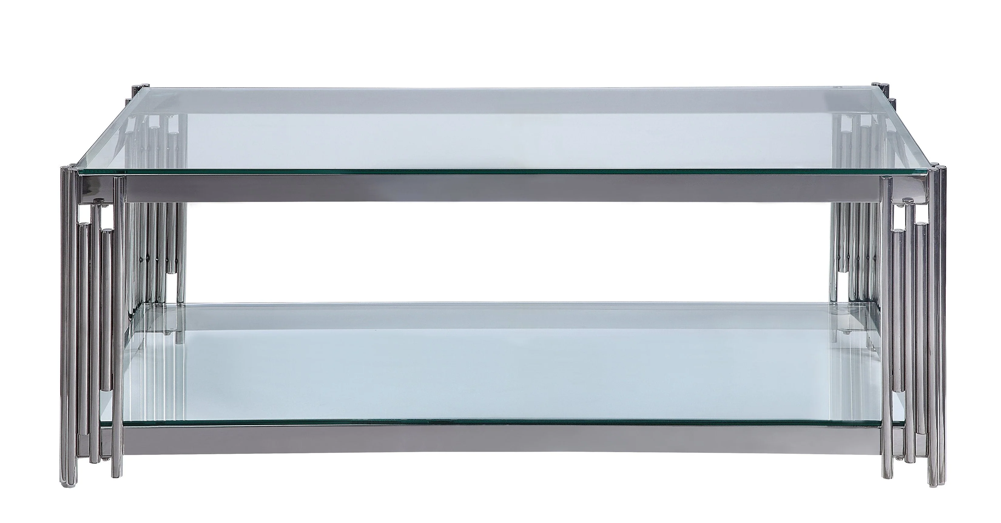 Britney Coffee Table - Glass/Stainless Steel