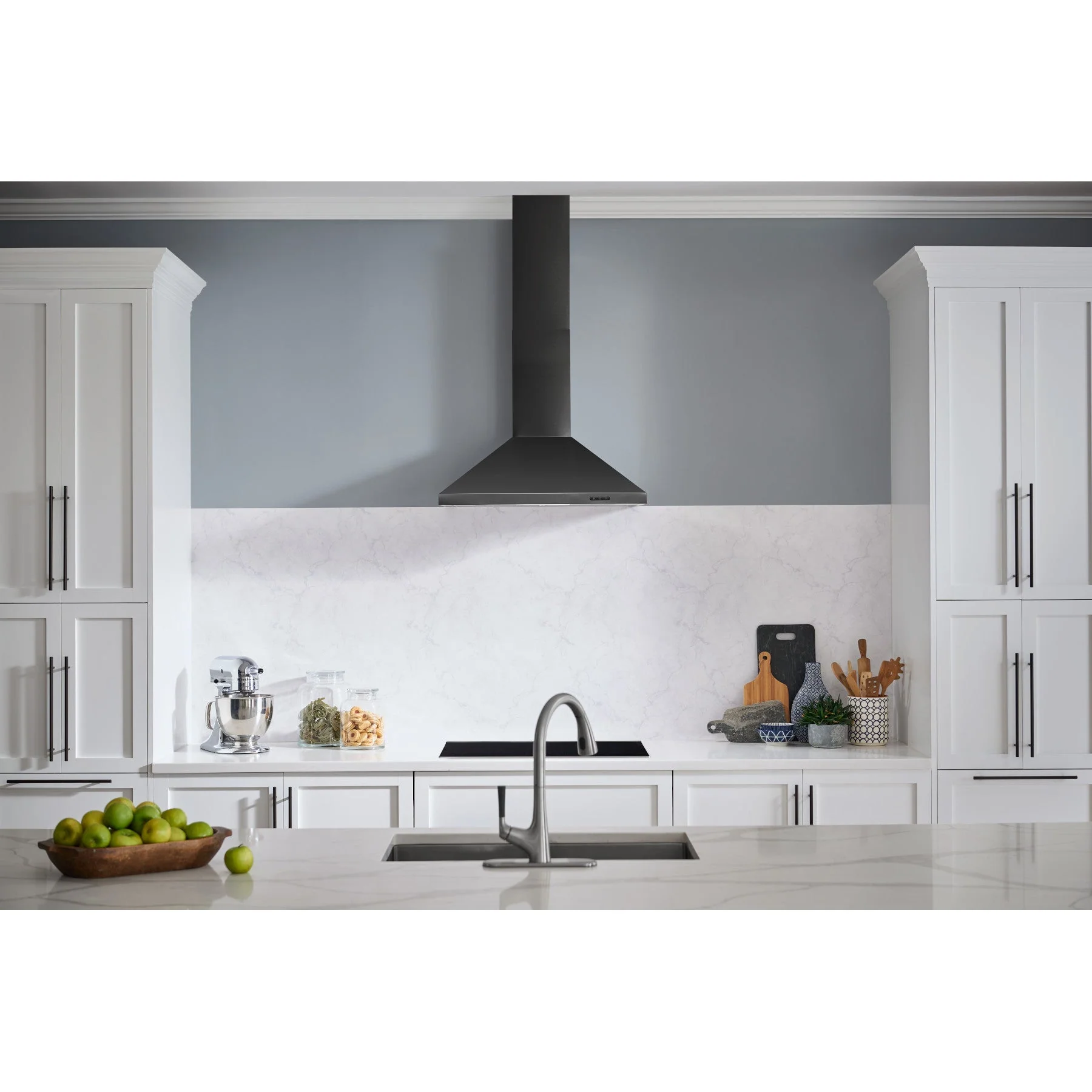 Broan Black Stainless Steel 30" 400 CFM Pyramidal Chimney Range Hood - EW4830BLS - Image 2