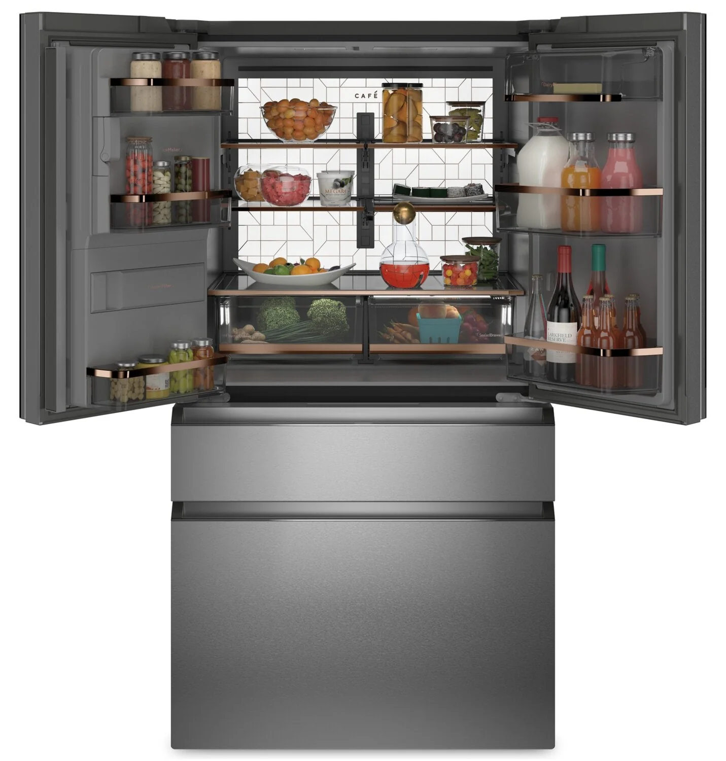Café 22.3 Cu. Ft. Counter-Depth 4-Door French-Door Refrigerator - CXE22DM5PS5 - Image 6