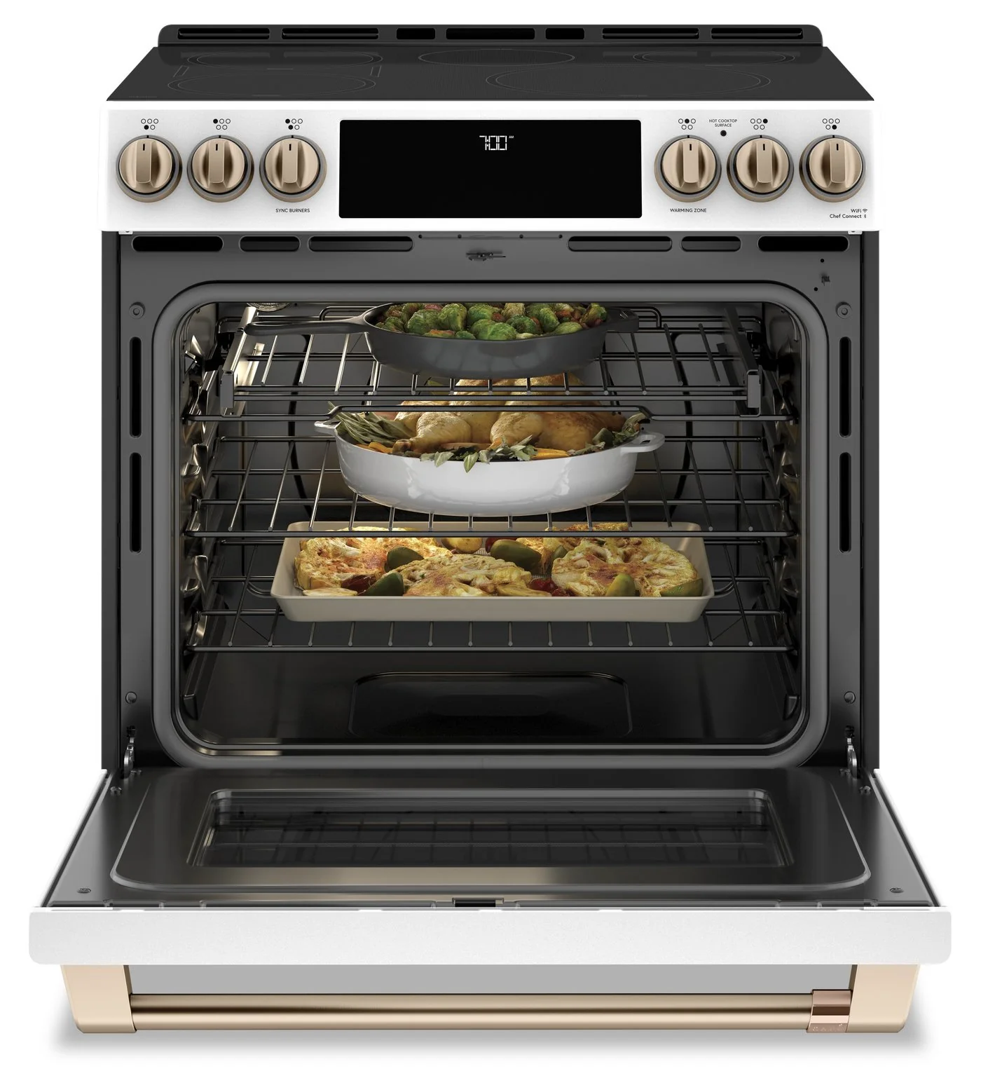 Café 30" Slide-In Radiant and Convection Electric Range - CCES700P4MW2 - Image 3