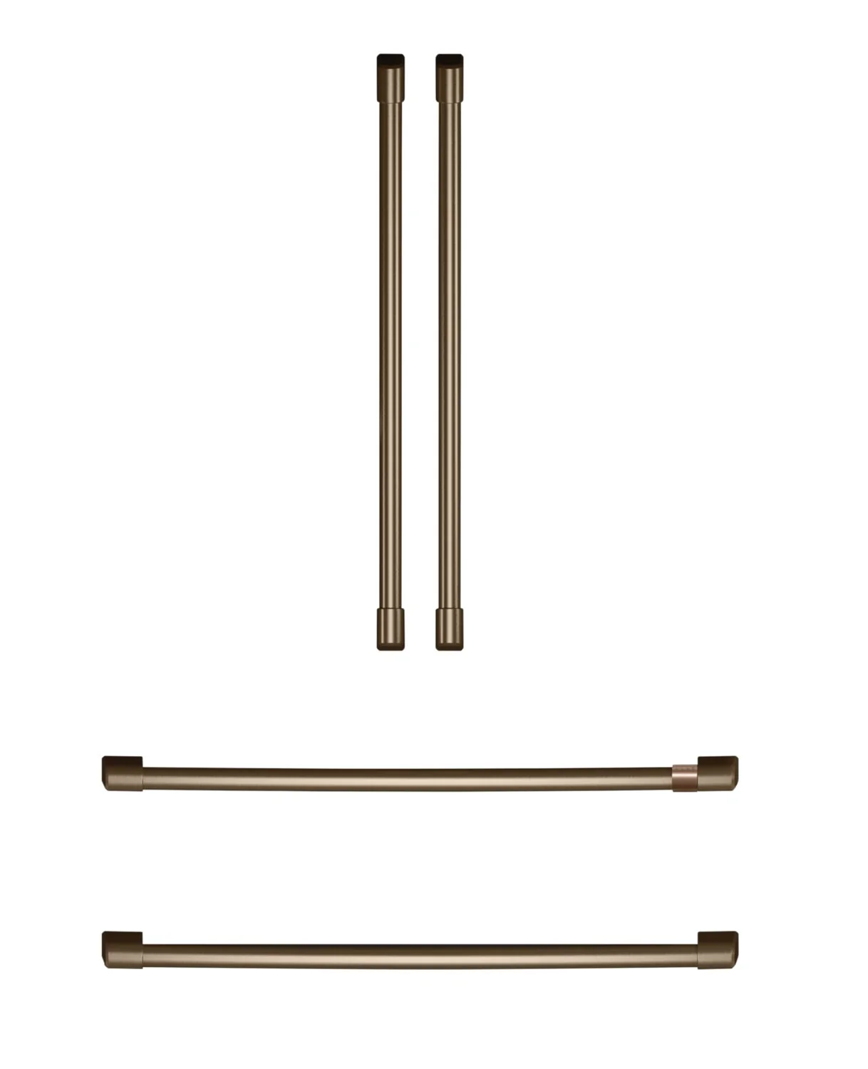 Cafe 4-Piece Brushed Bronze Handle Kit for French-Door Refrigerator - CXQB4H4PNBZ
