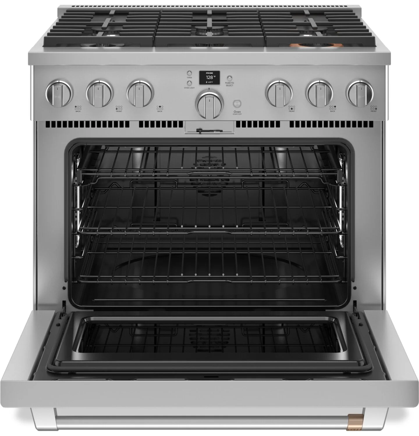Café 5.75 Cu. Ft. Commercial-Style 6-Burner Dual Fuel Range - C2Y366P2TS1 - Image 2