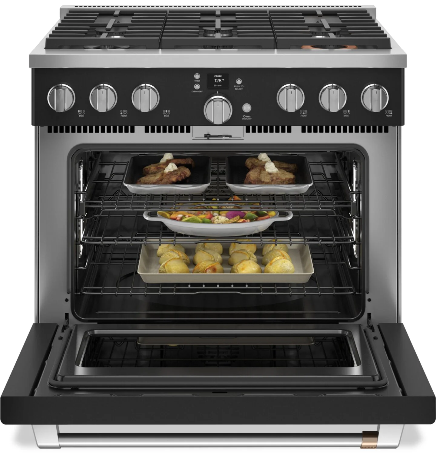 Café 5.75 Cu. Ft. Commercial-Style 6-Burner Dual Fuel Range - C2Y366P3TD1 - Image 5