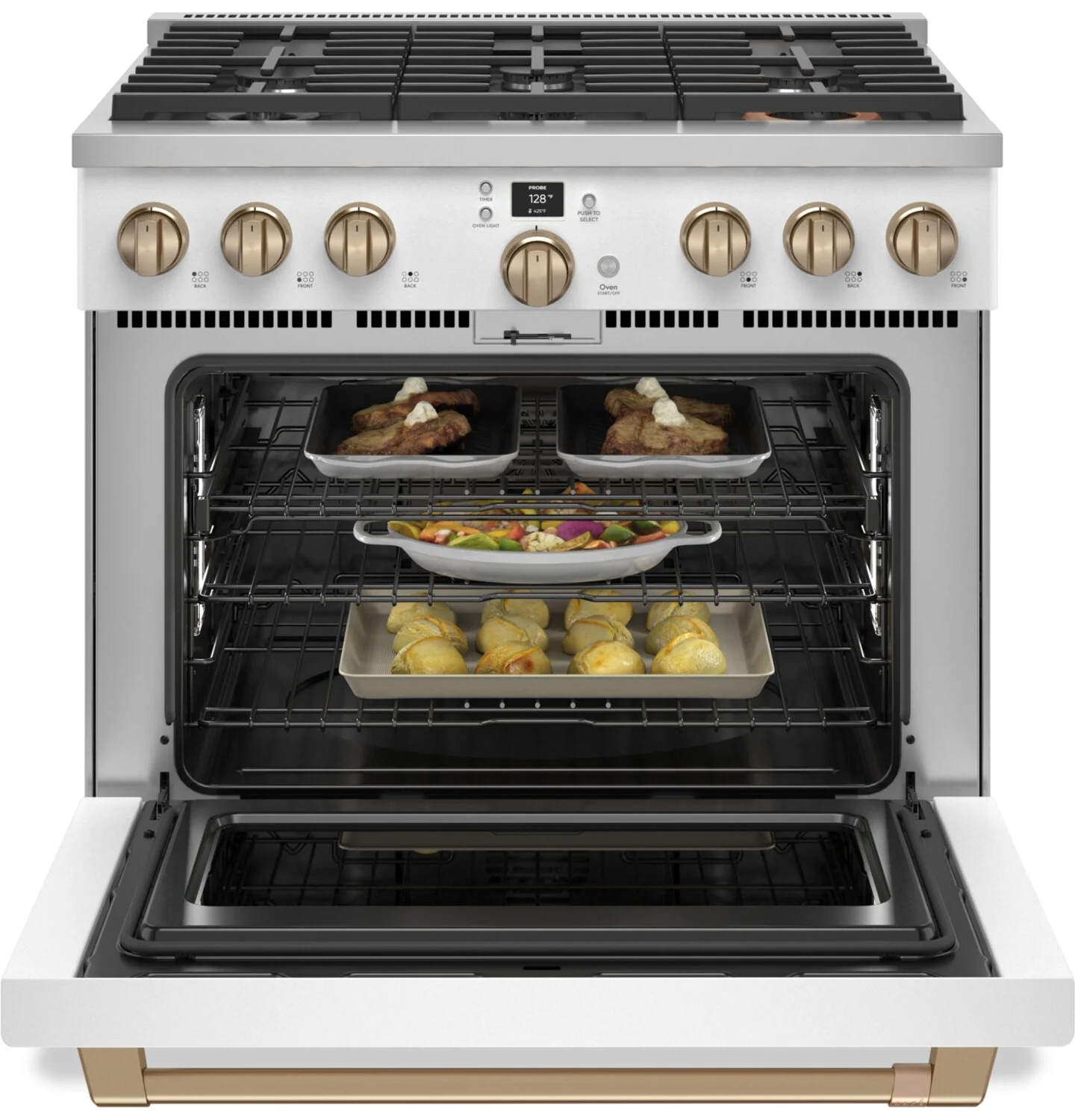 Café 5.75 Cu. Ft. Commercial-Style 6-Burner Dual Fuel Range - C2Y366P4TW2 - Image 5