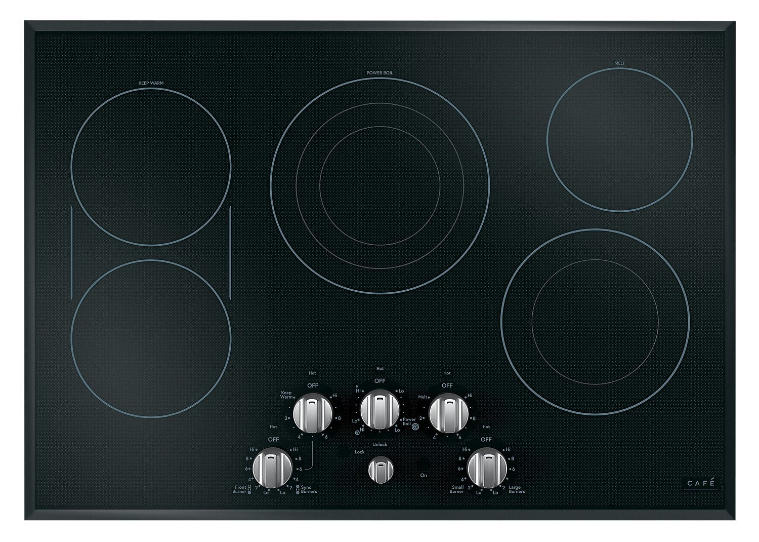 Café 5-Piece Electric Cooktop Stainless Steel Knobs - CXCE1HKPMSS - Image 3