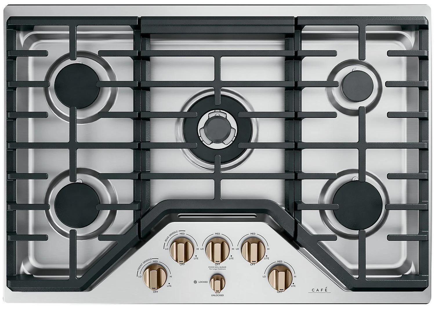 Café 5-Piece Gas Cooktop Brushed Copper Knobs - CXCG1K0PMCU - Image 3