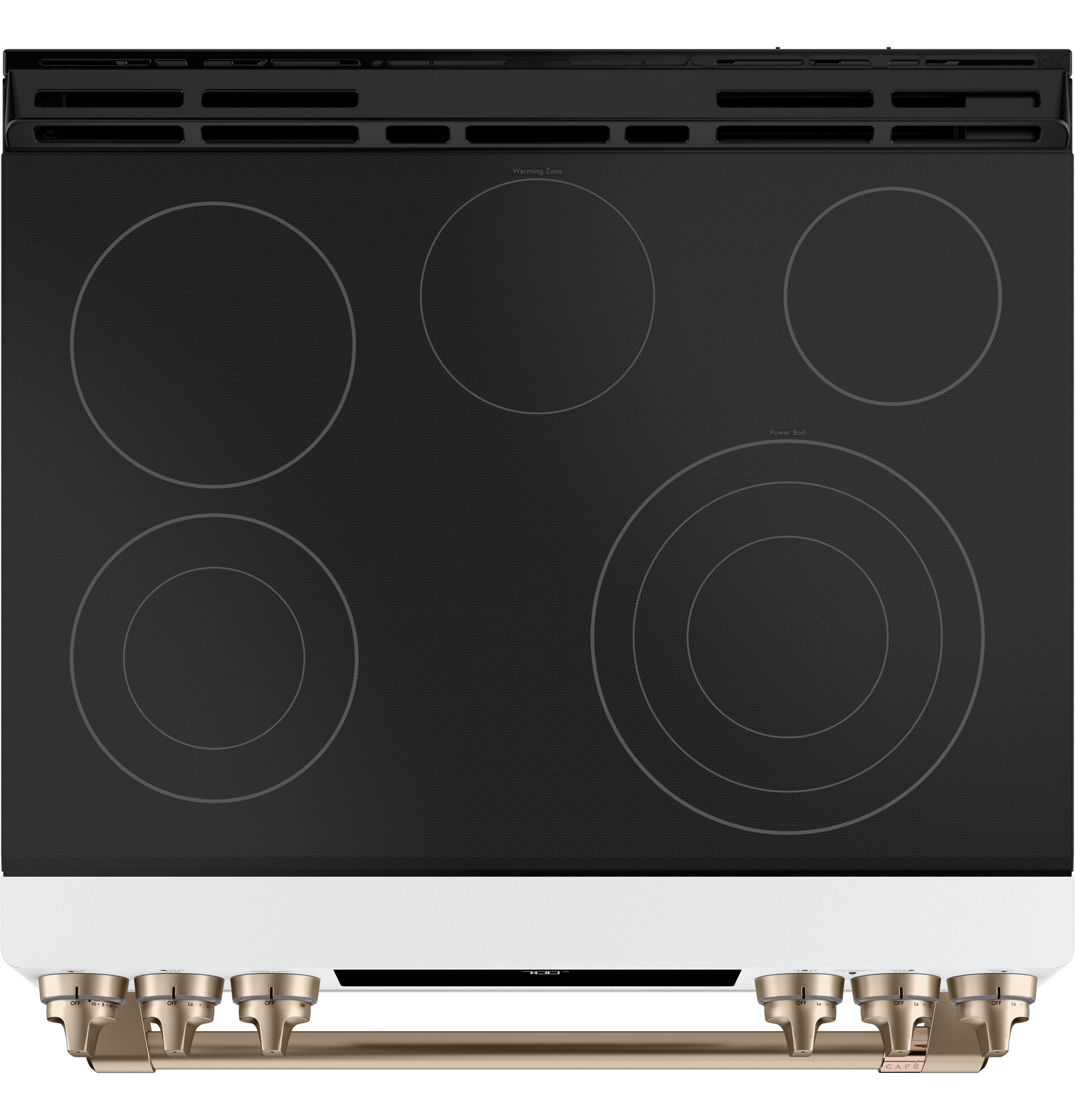 Café™ Matte White 30'' Slide-In Front Control Radiant and Convection Range with Warming Drawer (5.7 Cu.Ft)- CCES700P4MW2 - Image 2