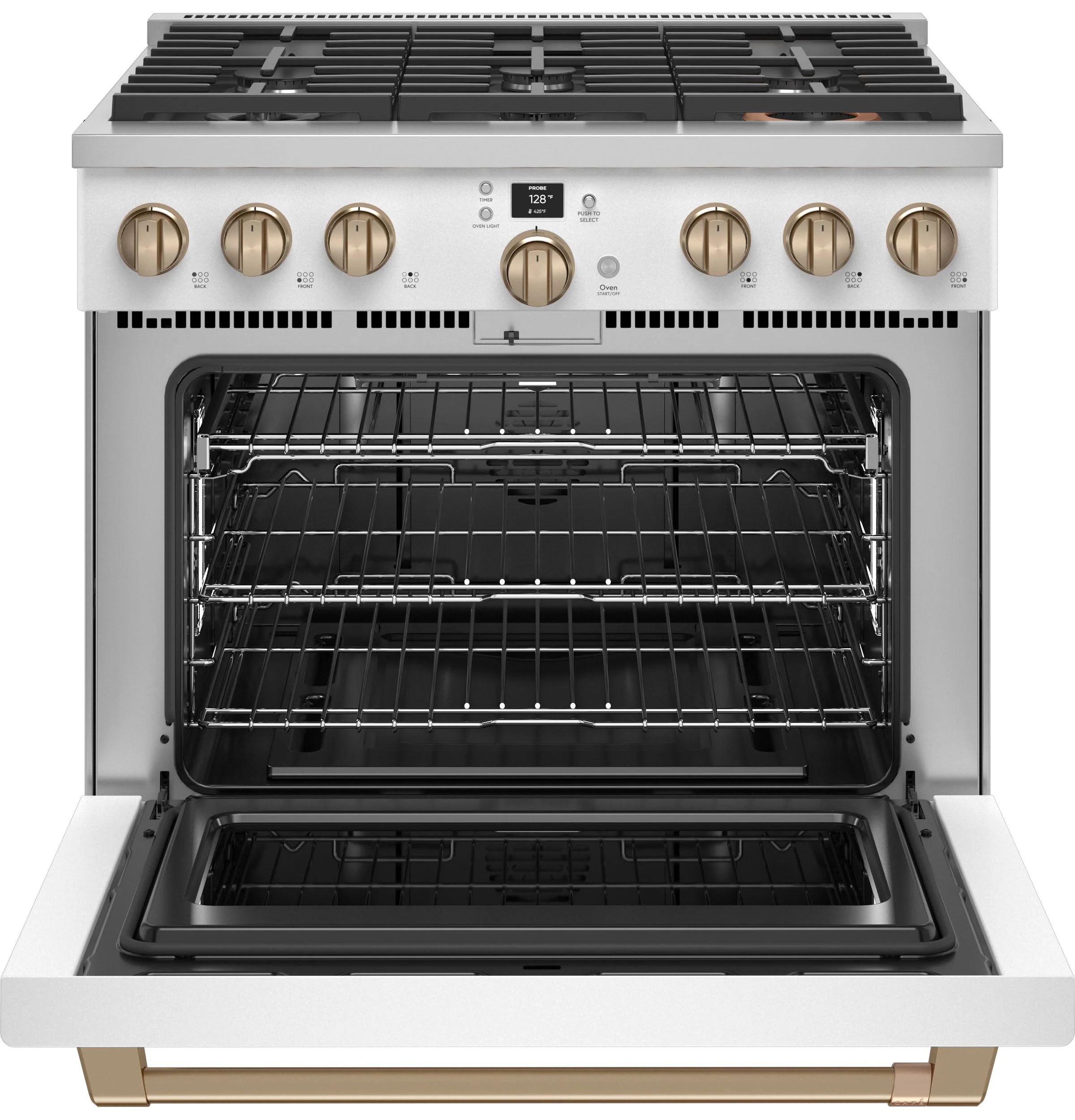 Café Matte White 36" All-Gas Commercial-Style Smart Range (6.2 Cu.Ft) -CGY366P4TW2 - Image 3