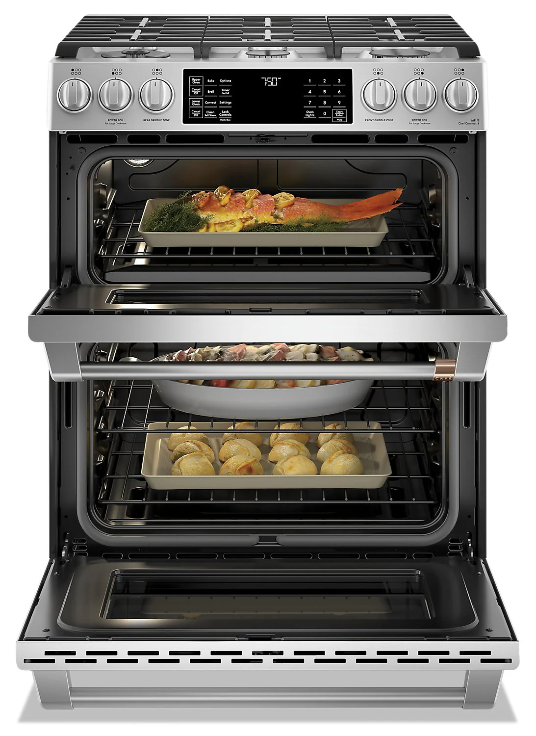 Café Slide-In Double-Oven Gas Range with Convection - CCGS750P2MS1 - Image 3