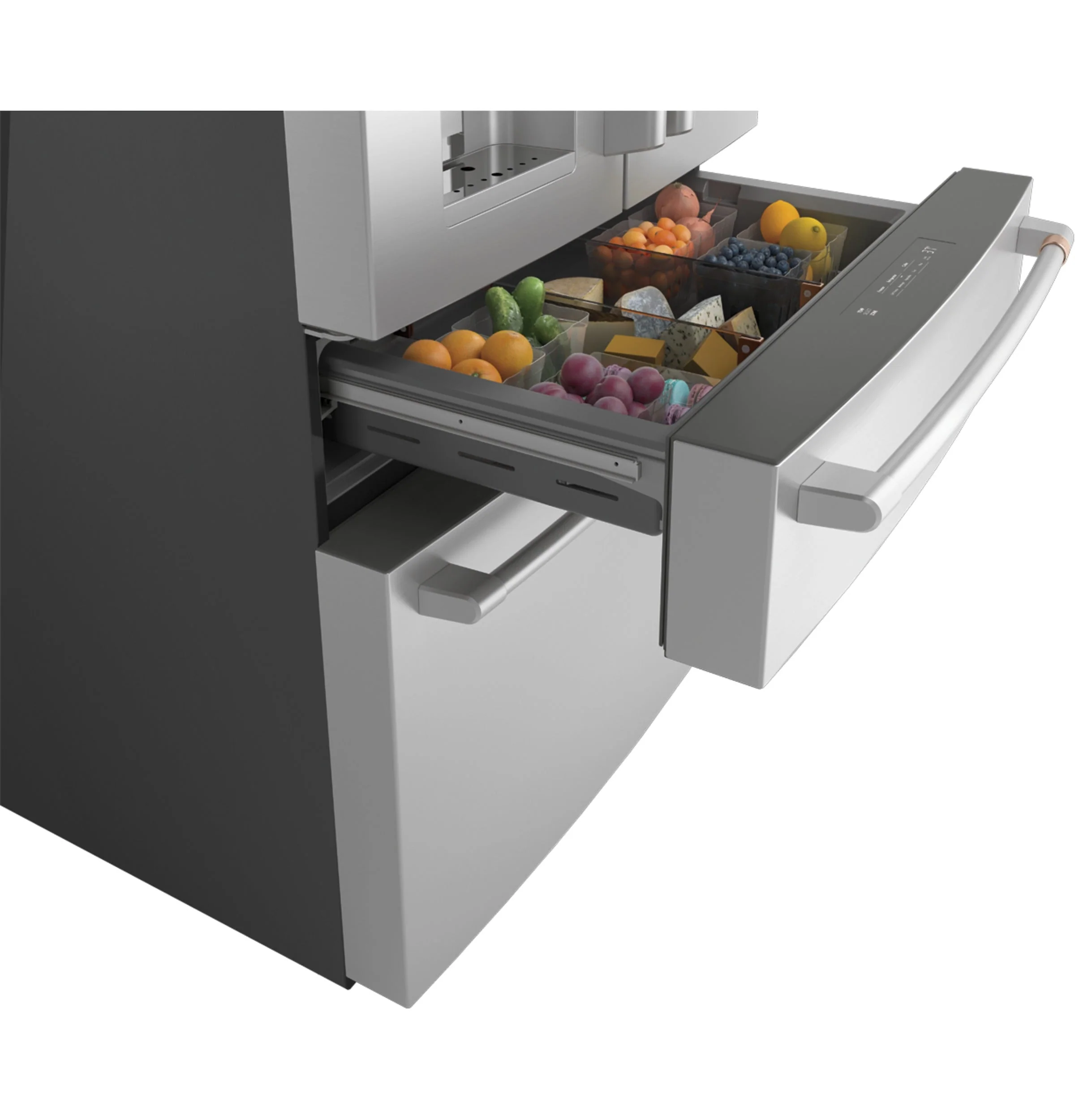 Café Stainless Steel 36" 4-Door French-Door Refrigerator (27.8 Cu. Ft.) - CVE28DP2NS1 - Image 4