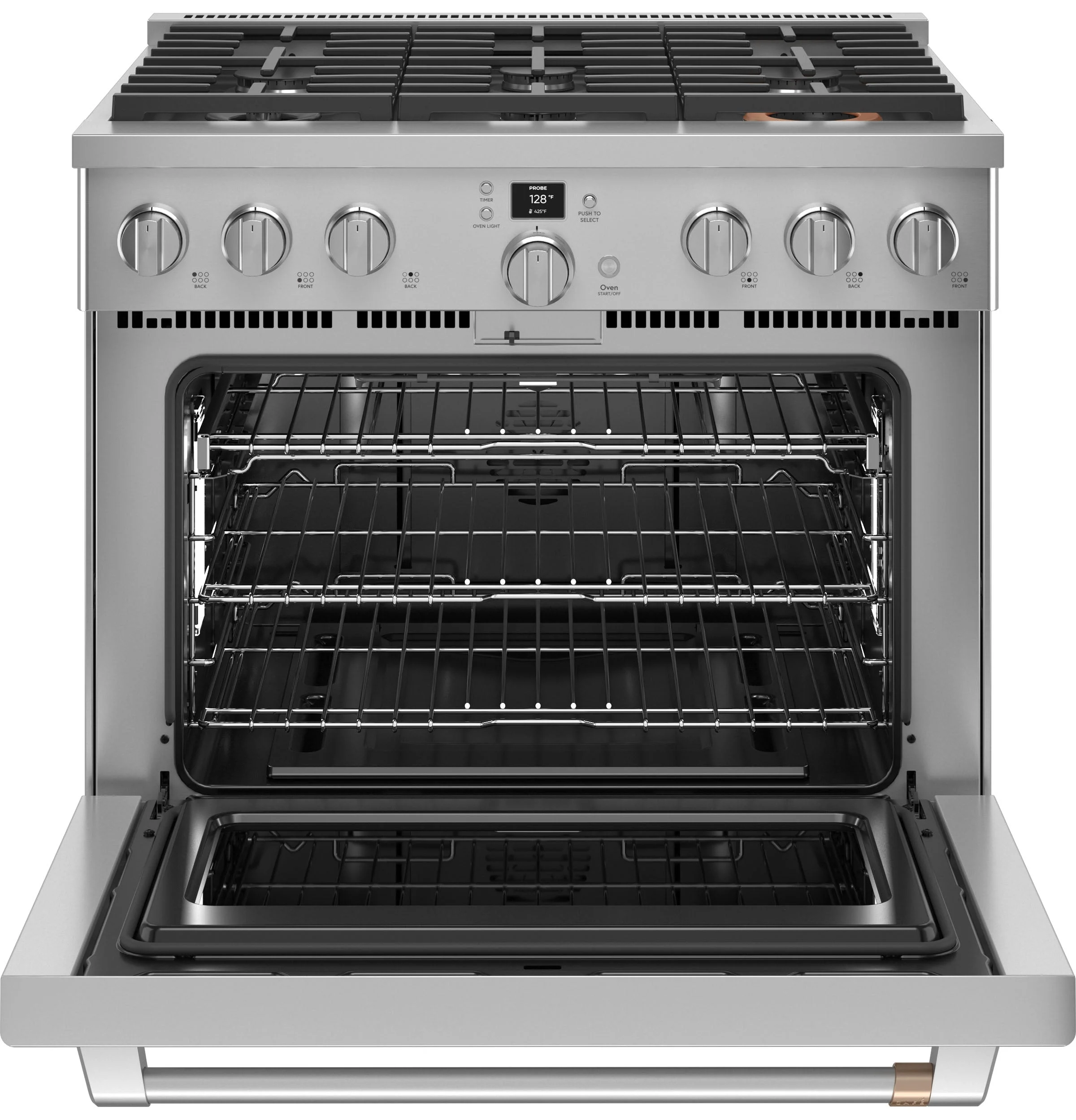 Café Stainless Steel 36" All-Gas Commercial-Style Smart Range (6.2 Cu.Ft) - CGY366P2TS1 - Image 3