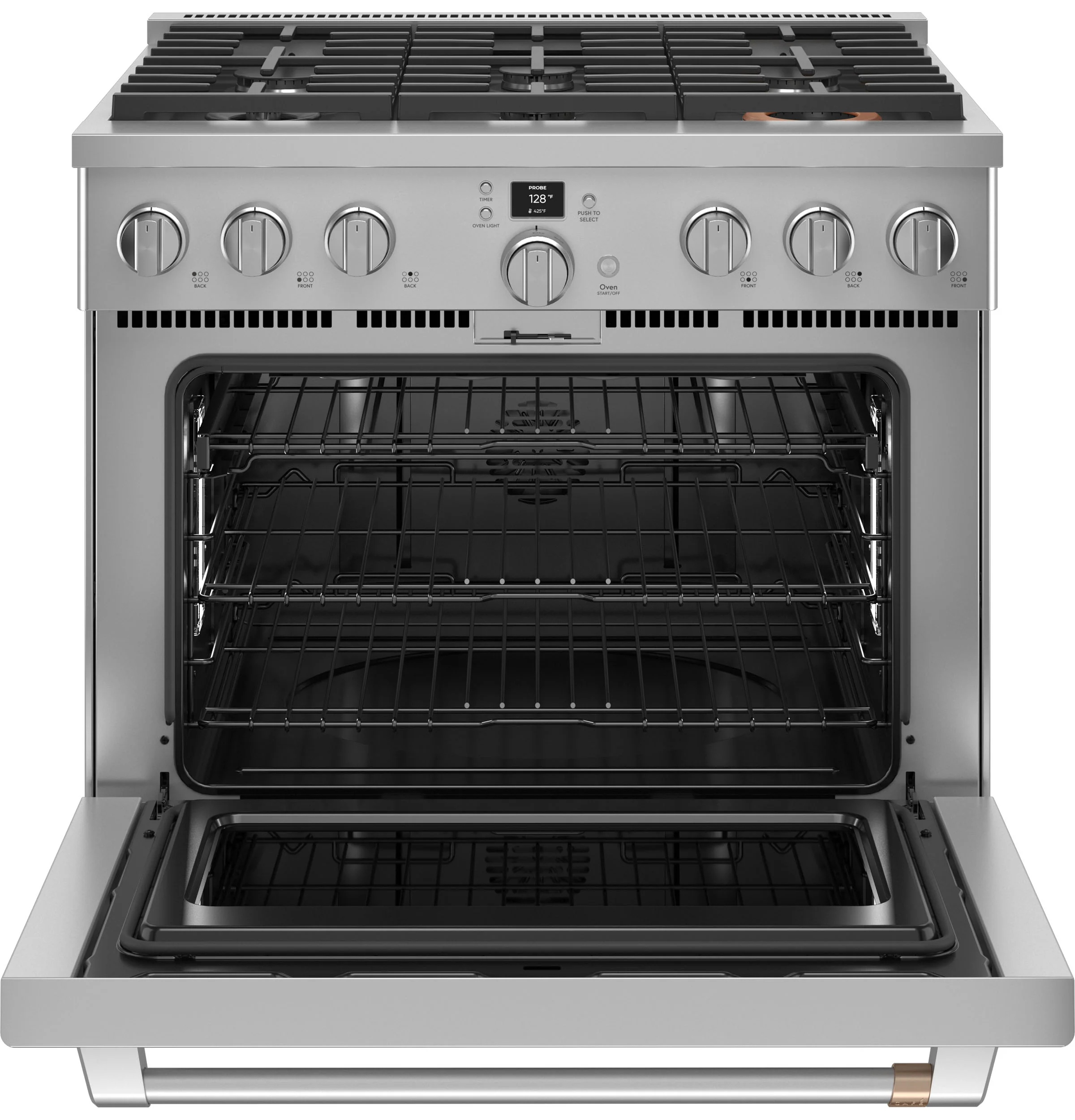 Café Stainless Steel 36" Commercial-Style 6-Burner Dual-Fuel Smart Range (5.75 Cu.Ft) - C2Y366P2TS1 - Image 3