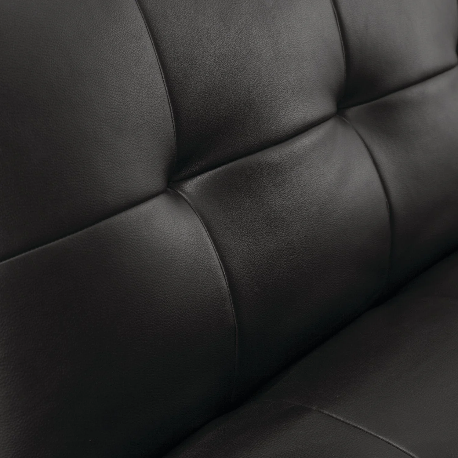 Calder Leather-Look Fabric Futon - Black - Image 3