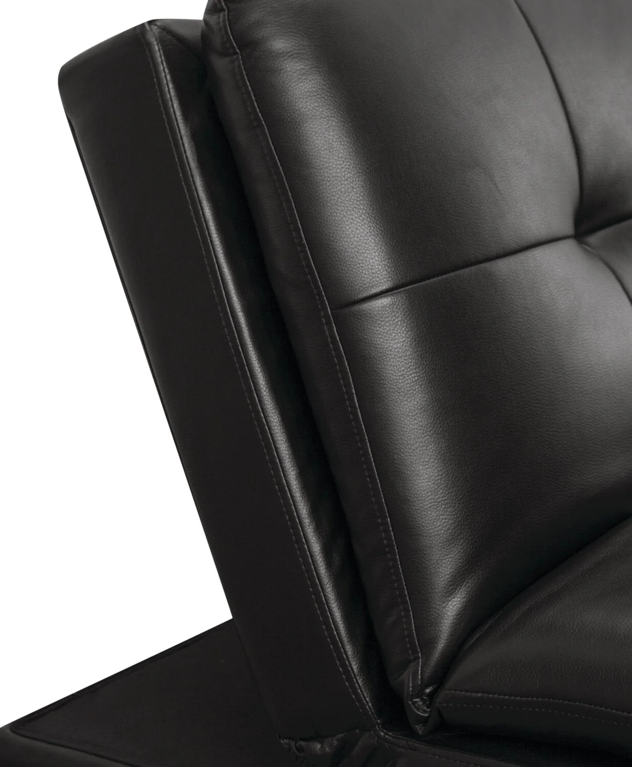 Calder Leather-Look Fabric Futon - Black - Image 5