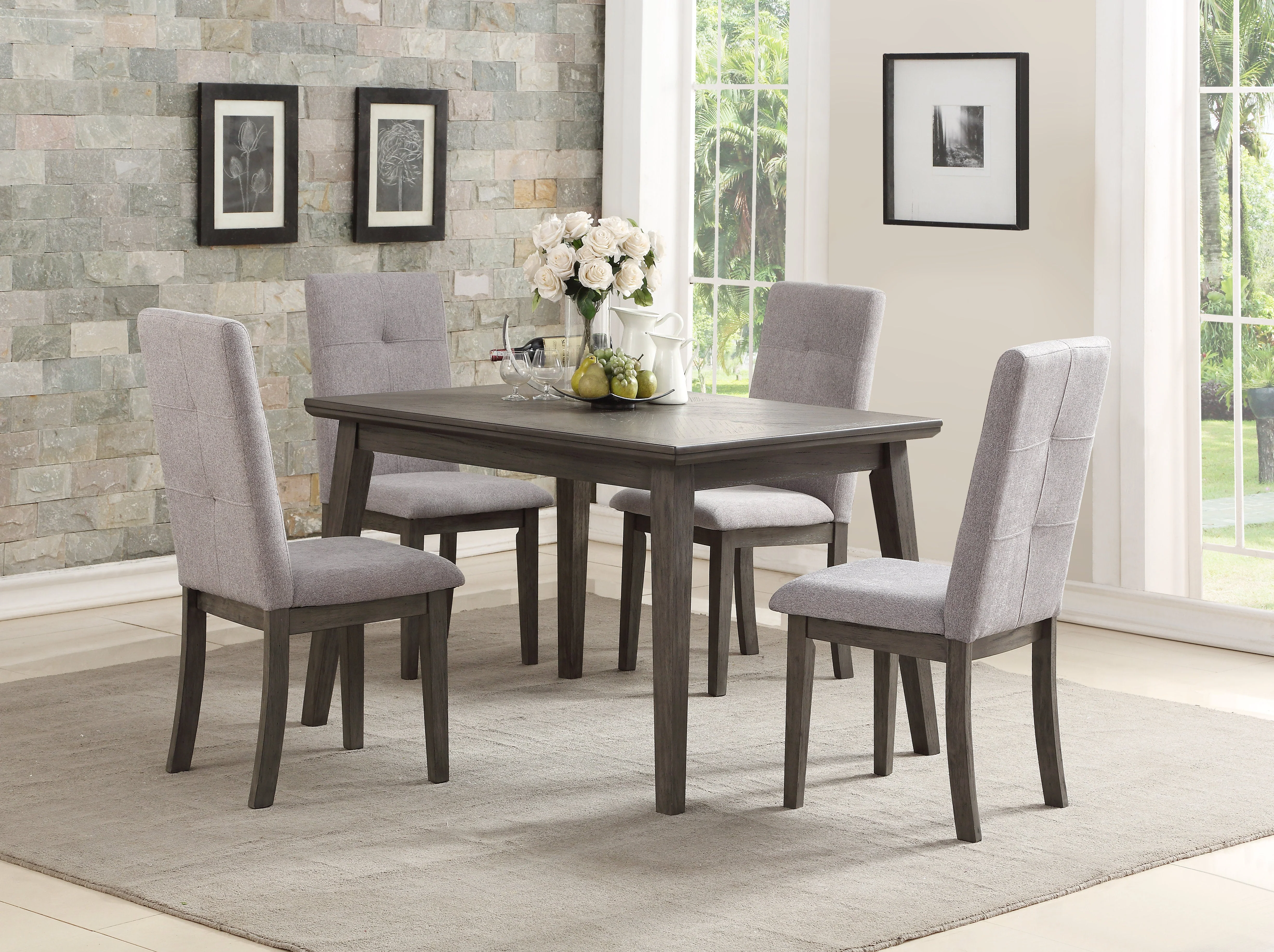 Carrigart 5-Piece Dinette Set - Grey - Image 3