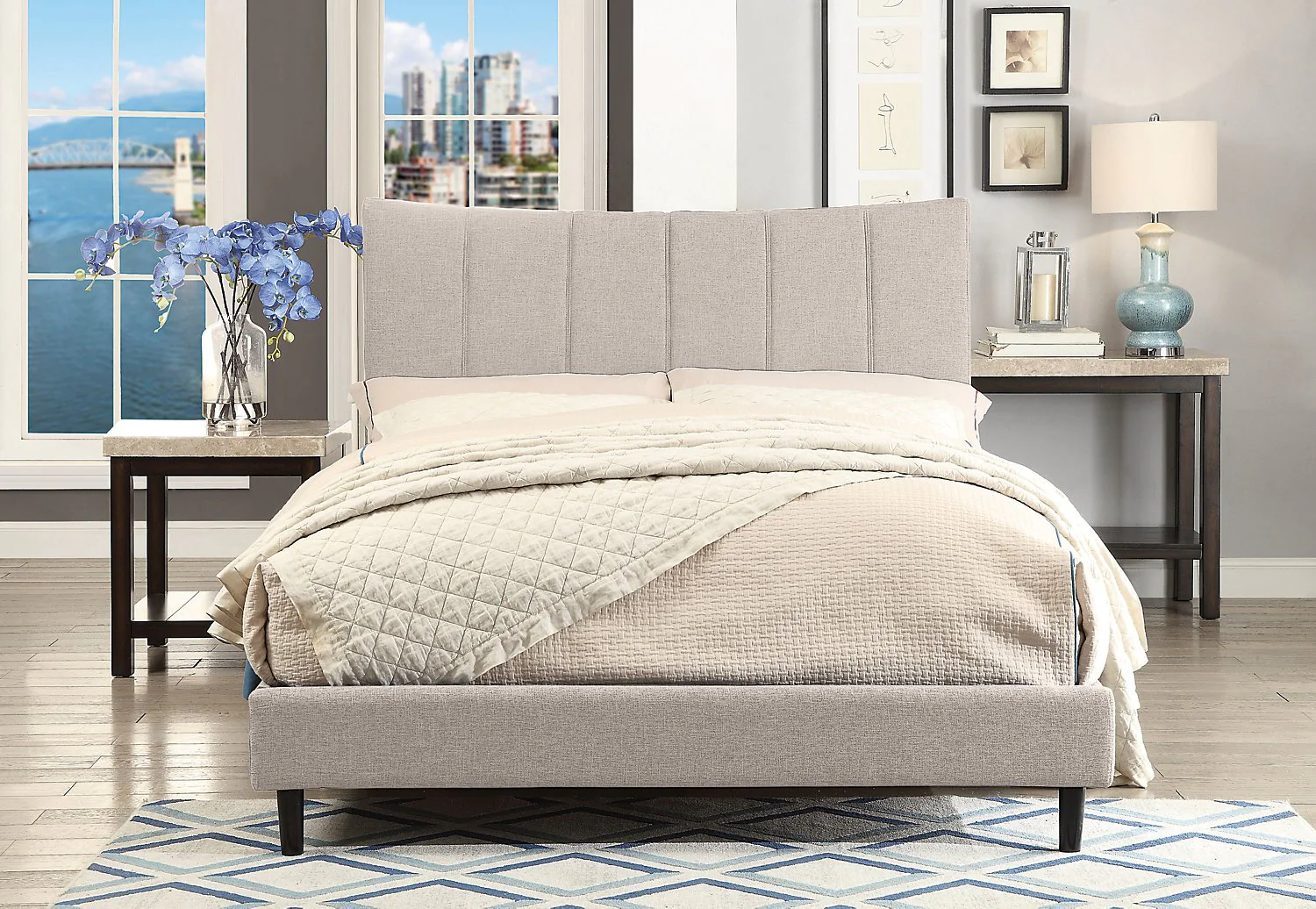 Caterina Platform Queen Bed - Taupe - Image 4