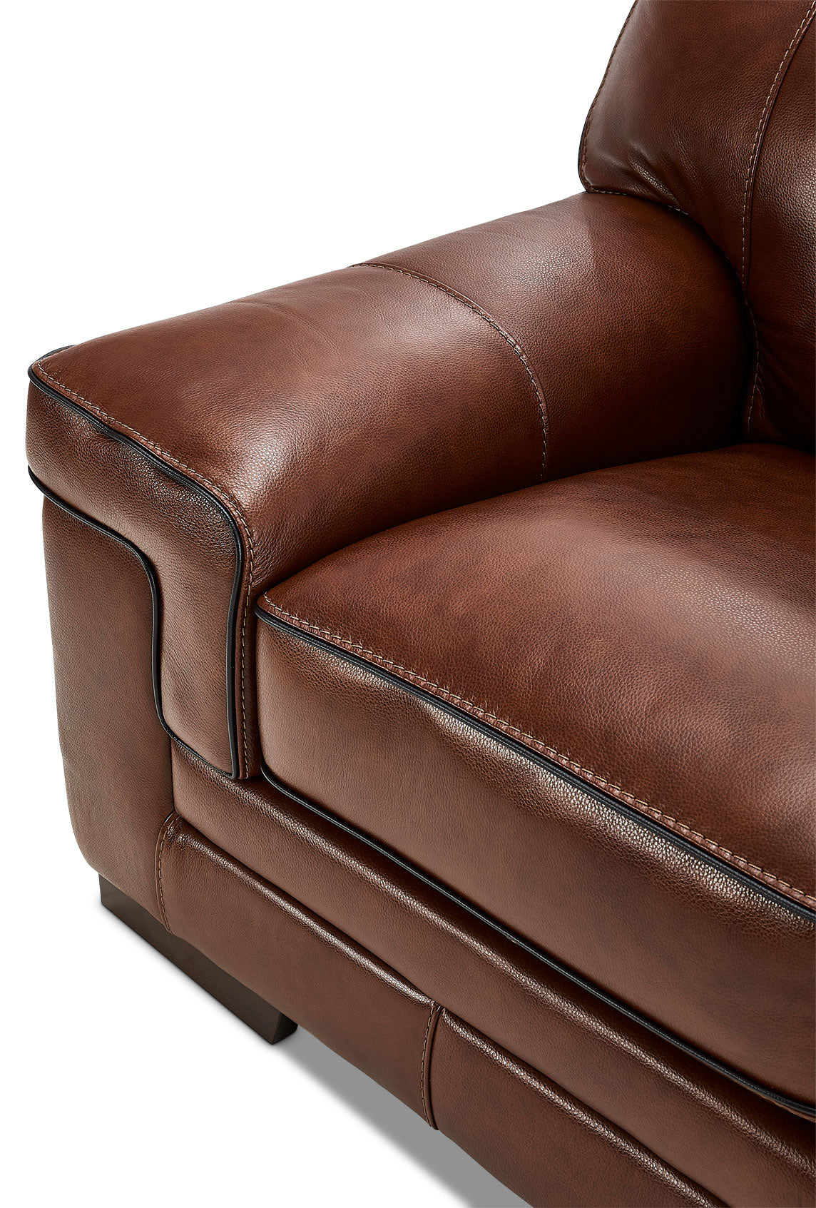 Colton Genuine Leather Loveseat - Cognac - Image 4