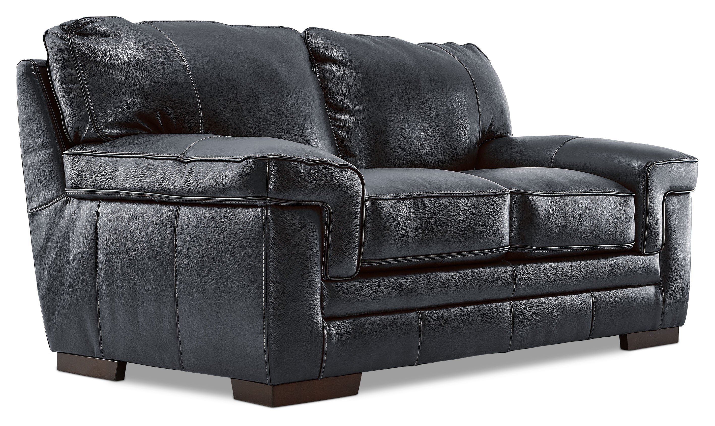 Colton Genuine Leather Sofa and Loveseat Set - Charcoal - Image 3