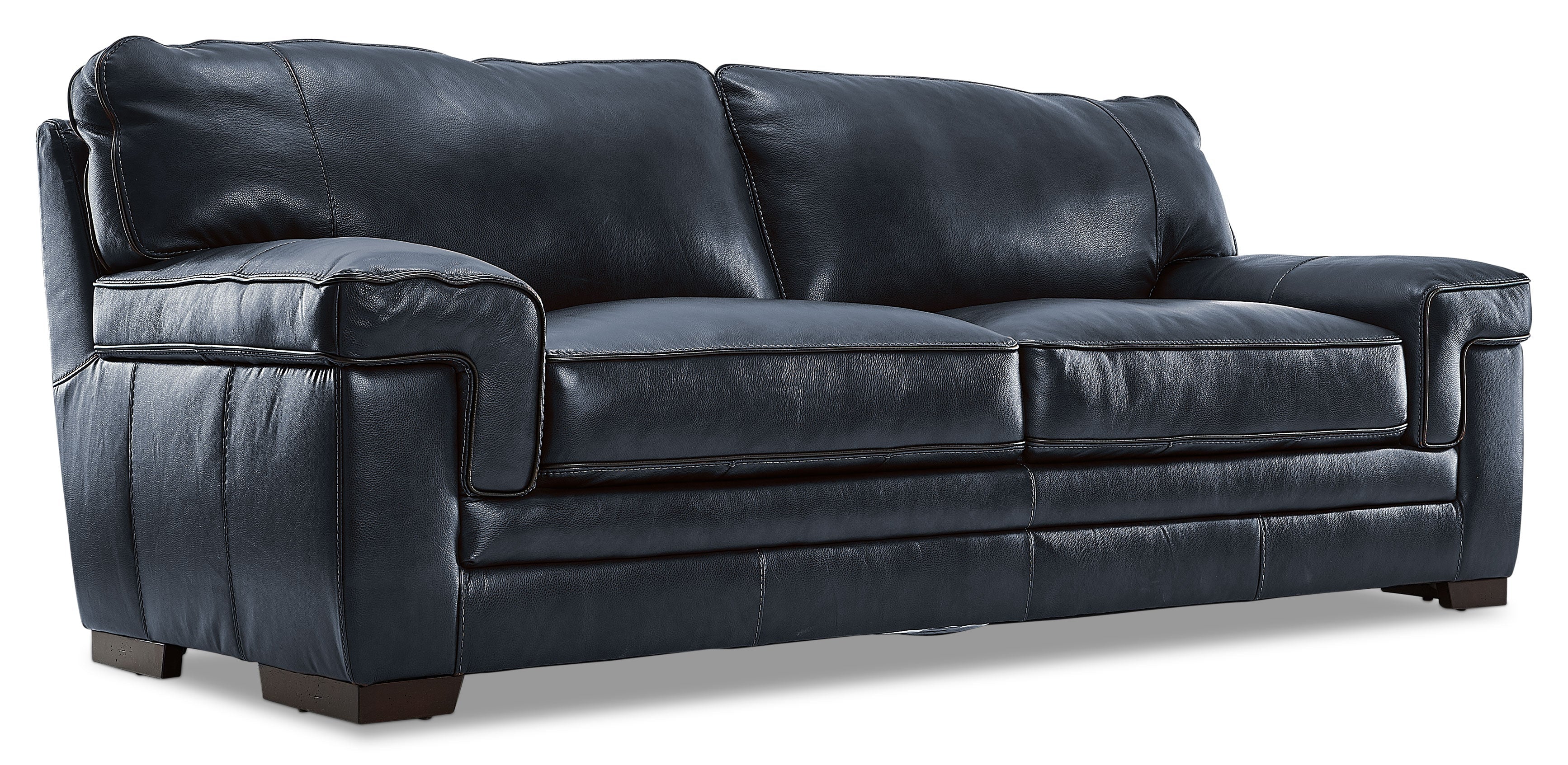Colton Genuine Leather Sofa and Loveseat Set - Cobalt - Image 2