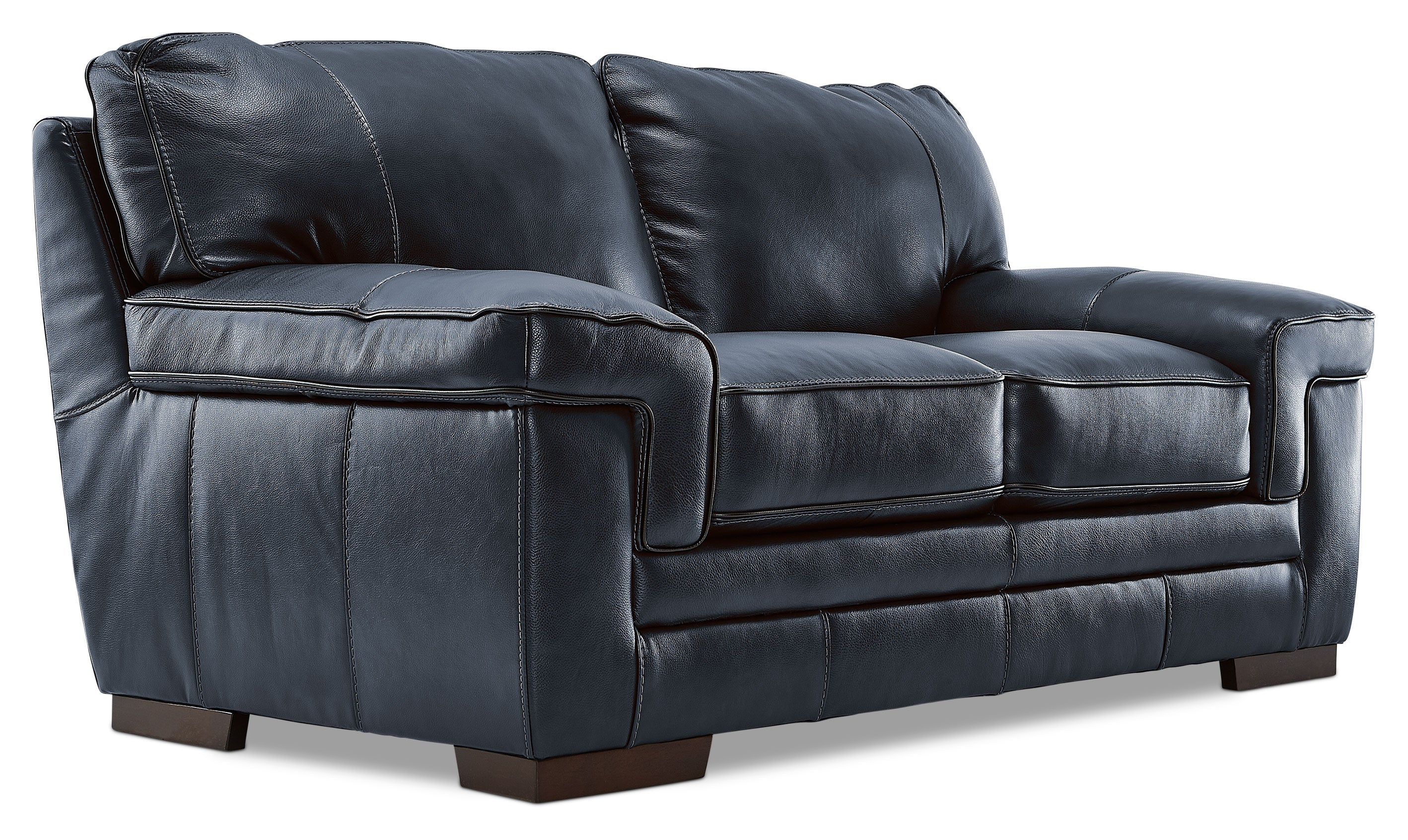 Colton Genuine Leather Sofa and Loveseat Set - Cobalt - Image 3
