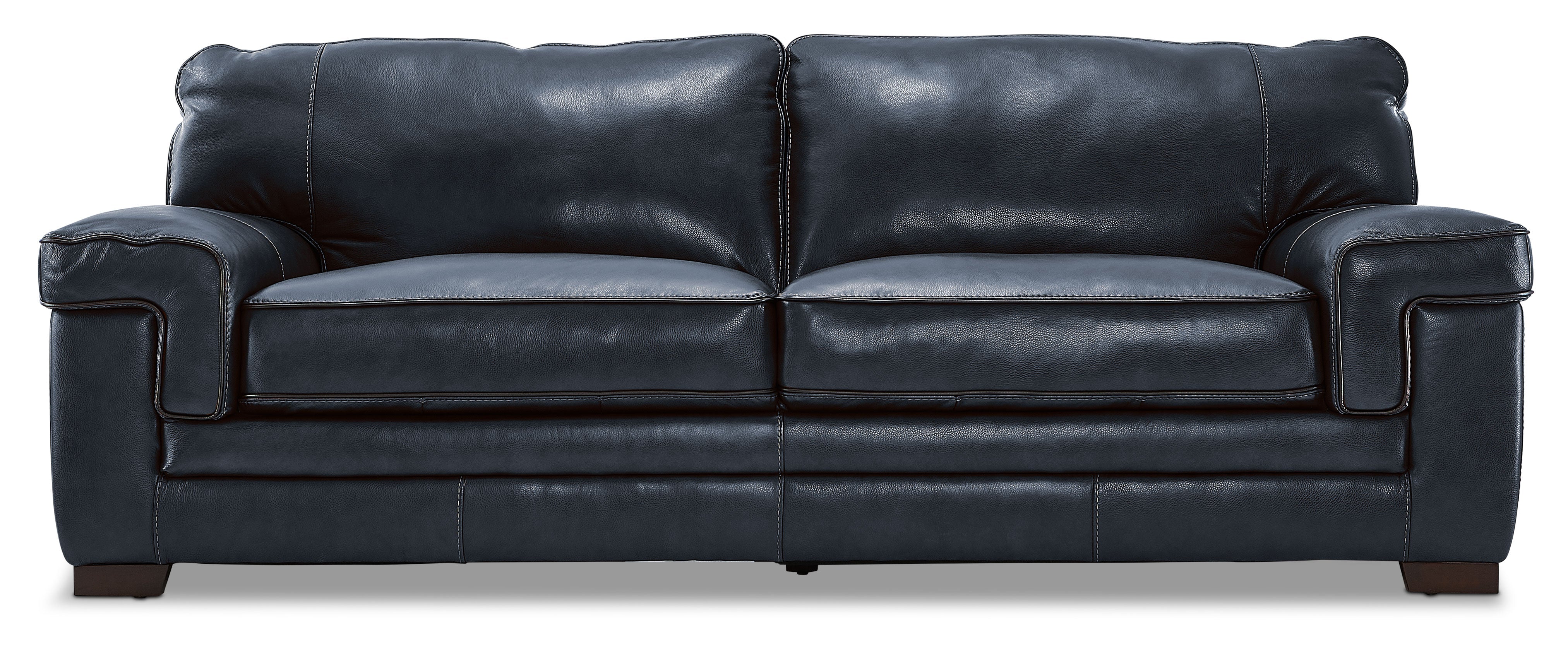 Colton Genuine Leather Sofa - Cobalt - Image 2